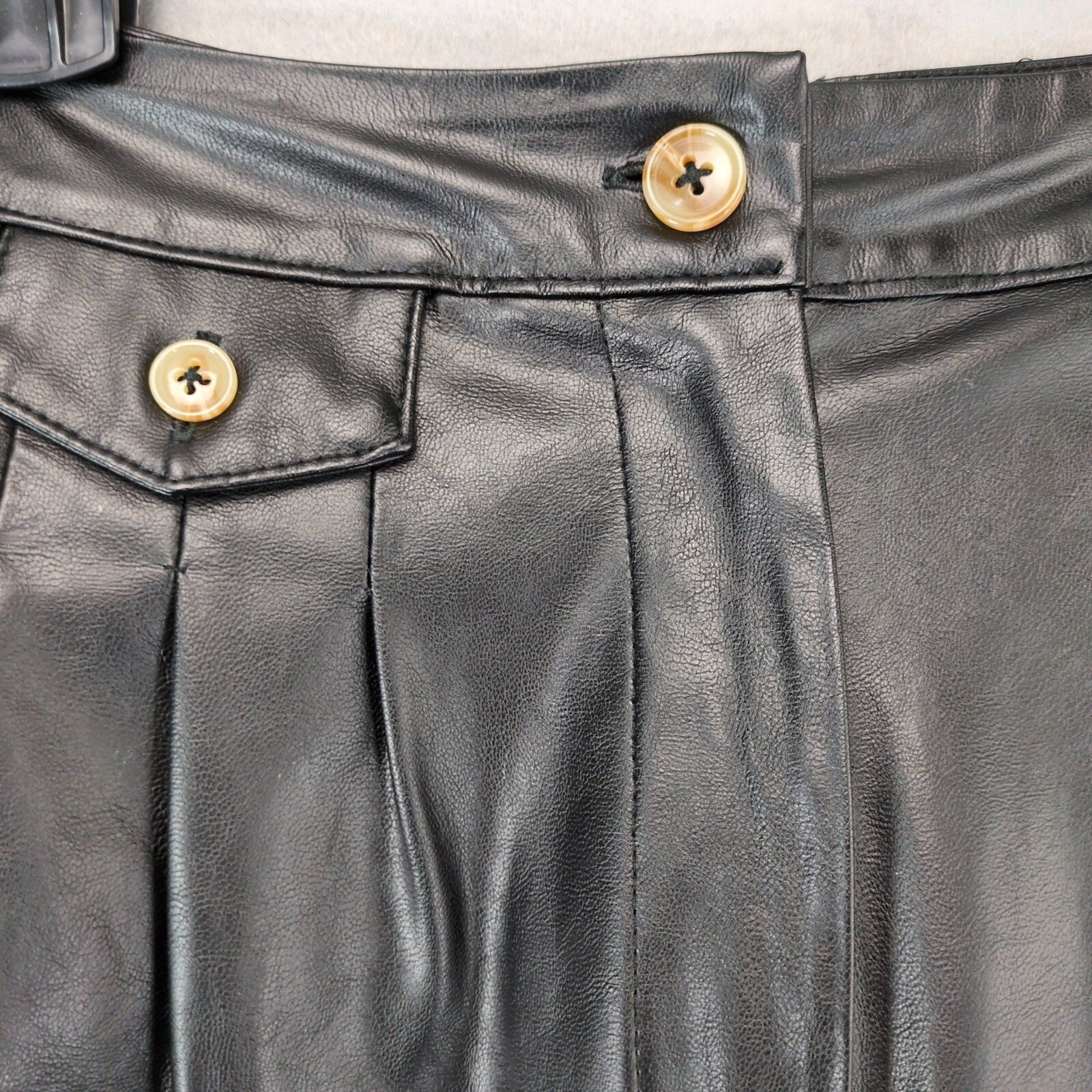 BLANKNYC Blank NYC Women's 28 Faux Leather Pleated High Waist Pants Size 28" / US 6 / IT 42 - 3 Thumbnail