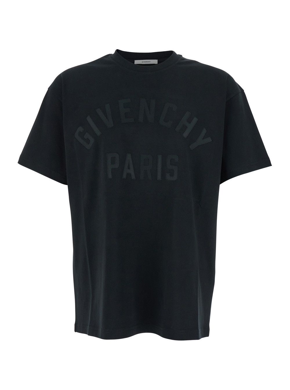 Givenchy Black T-Shirt "T-Shirt with Maxi Logo on the Front in Cotton" Men Size US XL / EU 56 / 4 - 1 Thumbnail