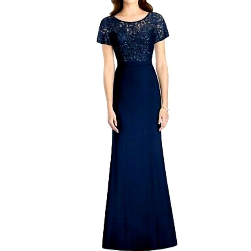 Jenny Packham Jenny Packham Victorian Sequin Lace Trumpet Gown Midnight 14 Size XL / US 12-14 / IT 48-50 - 3 Thumbnail