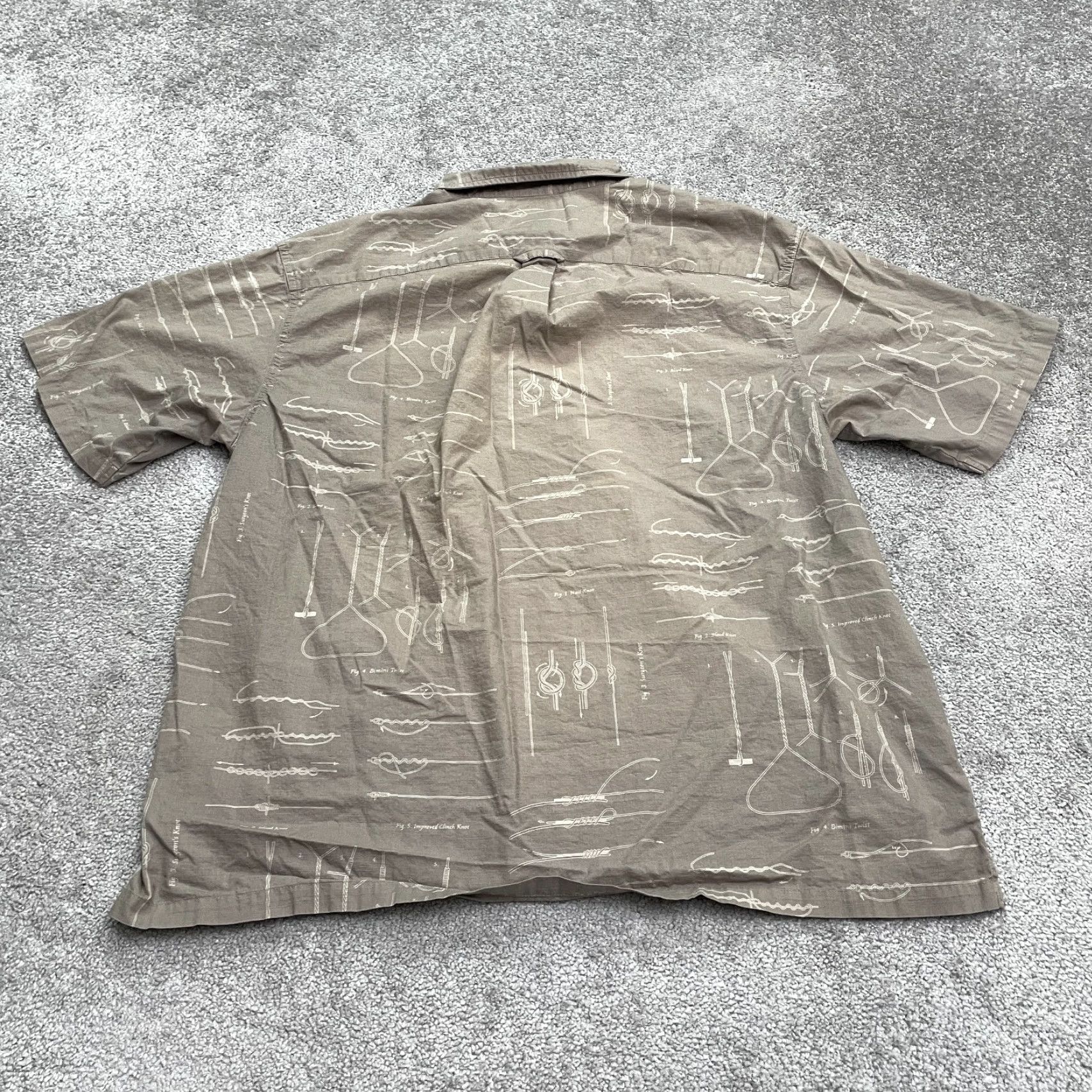 Vintage VINTAGE Columbia River Lodge Shirt Mens XL Brown Kuts Print Cotton Outdoor Fishing Camp Men’s Button-Up Short Sleeve 50 in Chest River Lodge 90s Mens Size US XL / EU 56 / 4 - 2 Thumbnail