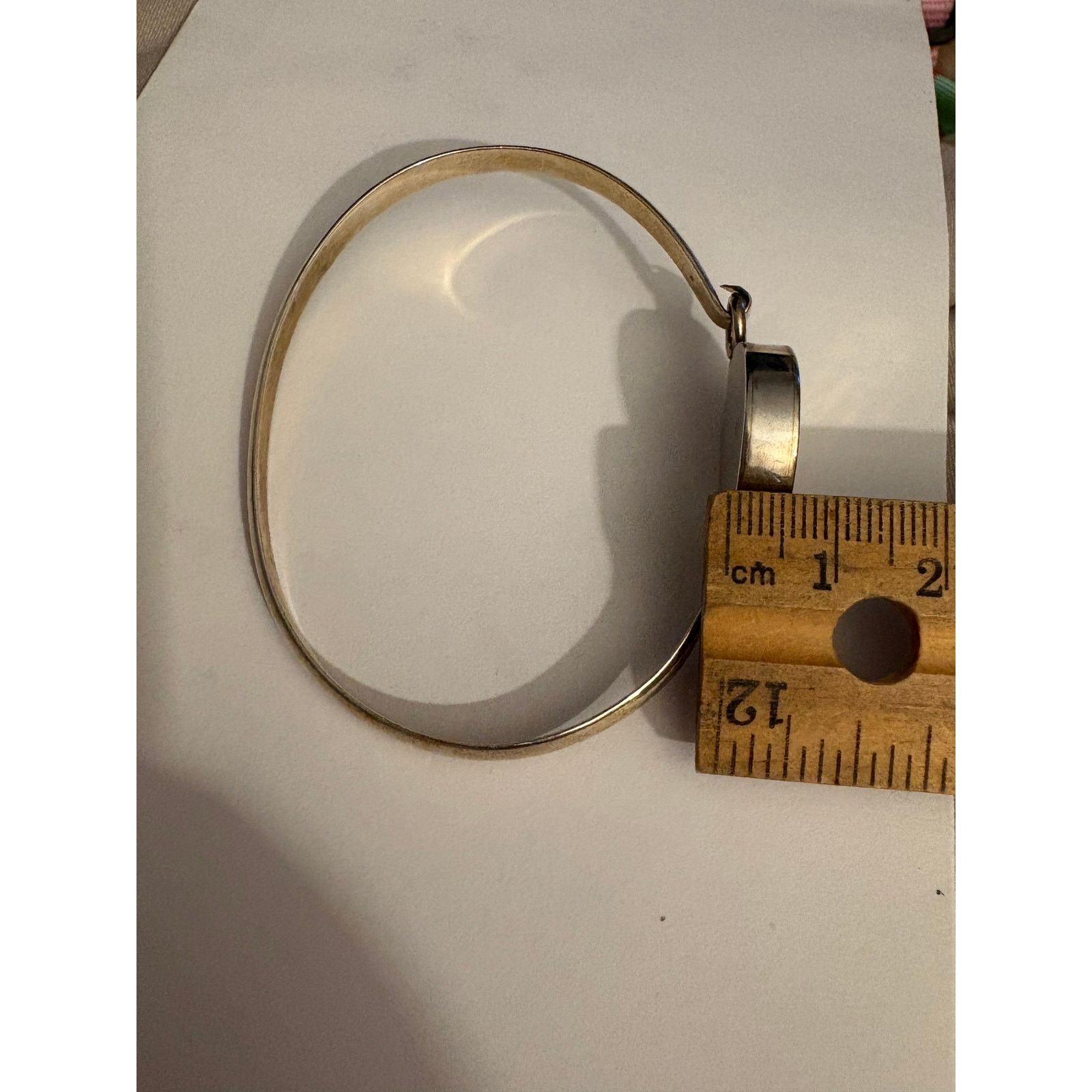 Other Vintage Sterling Silver 925 Bangle Bracelet Monogram 7 Inch Size ONE SIZE - 4 Thumbnail