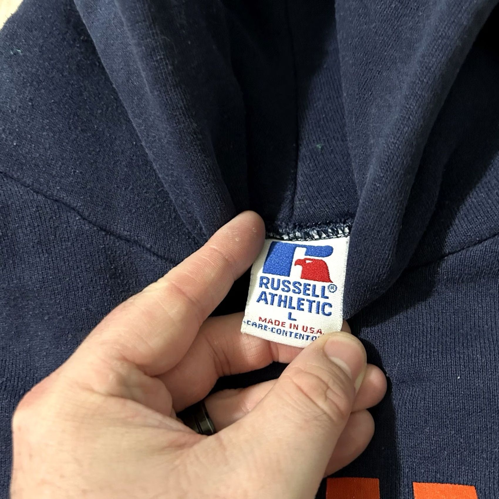 Russell Athletic VINTAGE Russell Athletic Auburn Tigers College Hoodie L Mens Blue 90s Pullover Hoodie Size US L / EU 52-54 / 3 - 4 Thumbnail