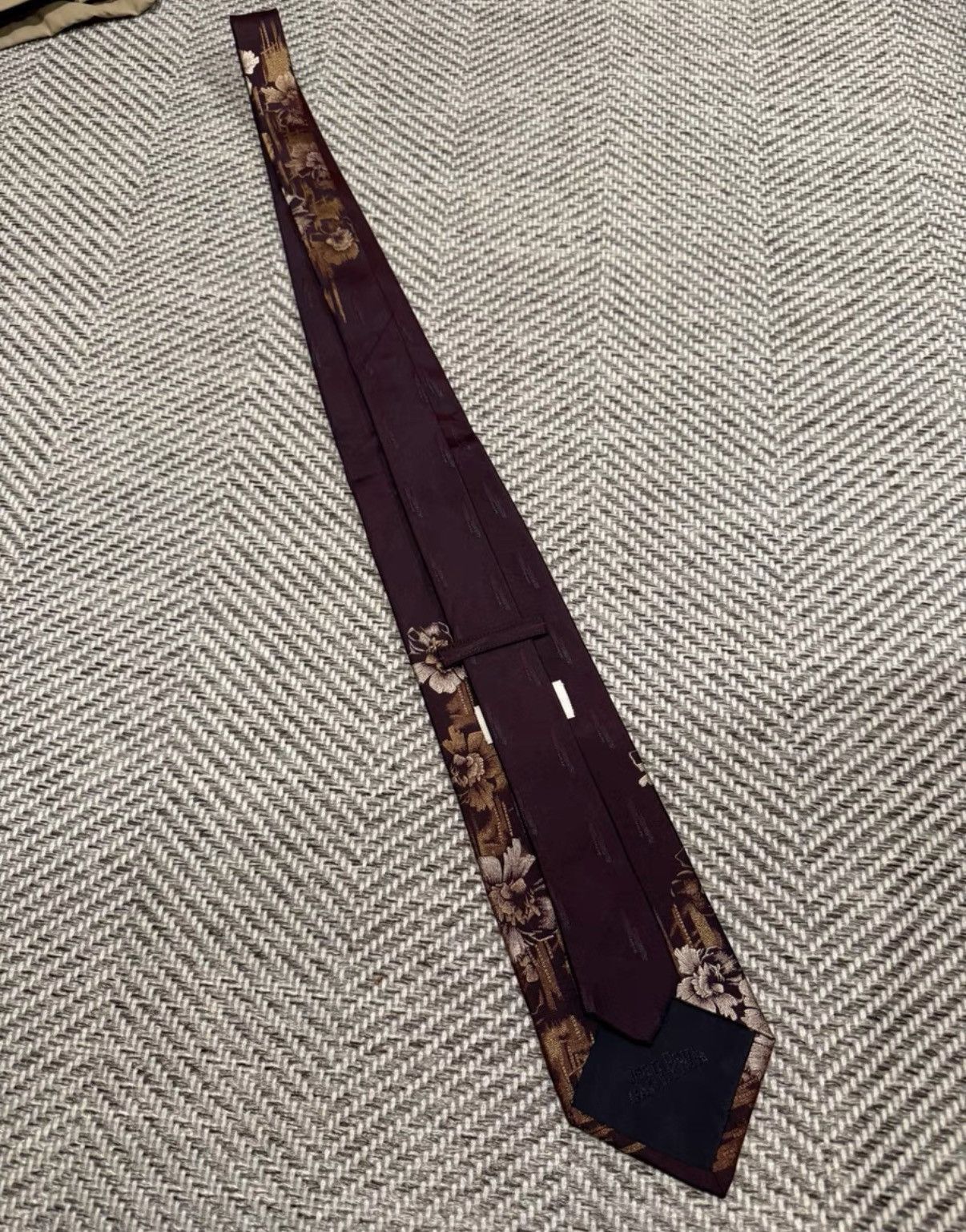 Jean Paul Gaultier Jean Paul Gaultier JPG Homme Burgundy Dark Pattern Tie K24 Size ONE SIZE - 4 Thumbnail