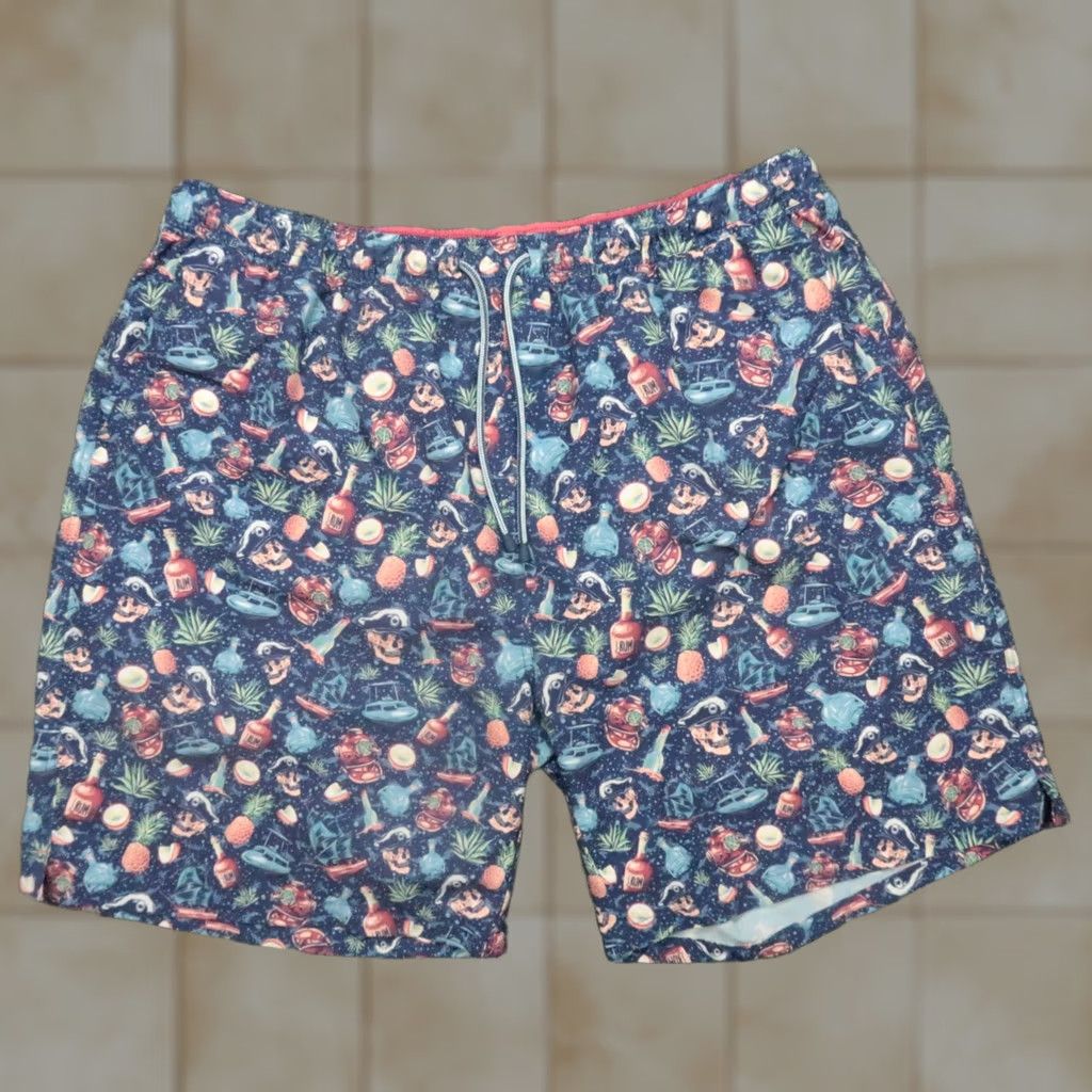 Peter Millar Peter Millar Swim Trunks Mens XXL Blue Seaside Ship Faced Skull Lined Shorts Size US 39 - 1 Thumbnail