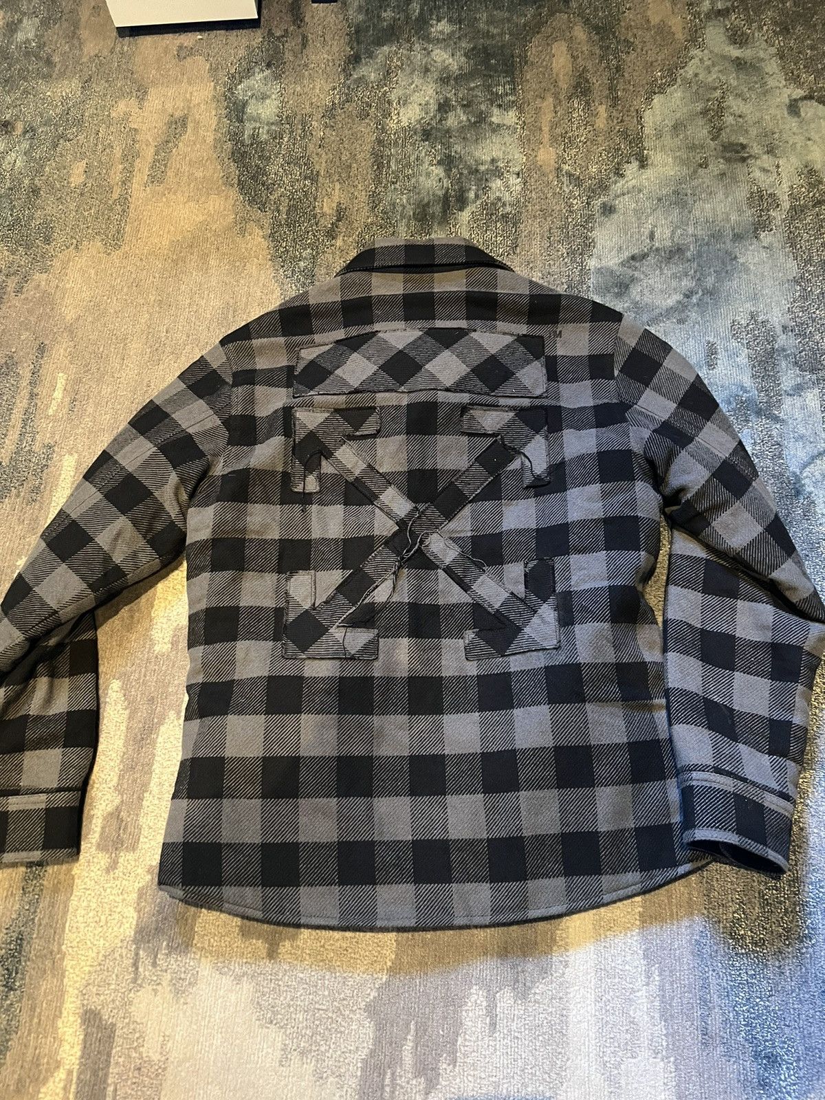 Off-White Off-White Grey/Black Checkered coat Size US L / EU 52-54 / 3 - 2 Thumbnail