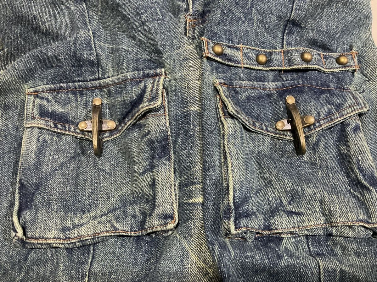 If Six Was Nine × In The Attic × Le Grande Bleu (L.G.B.) 🔥Sick Y2K In The Attic Homme Flared Denim Cargo Rivet Size US 30 / EU 46 - 9 Thumbnail