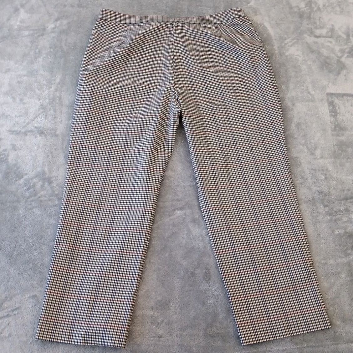 Vintage Briggs Womens Petite Pants Beige Plaid Pull On Stretch Ankle Size XLP 38x25 Size 40" / US 18 - 6 Thumbnail