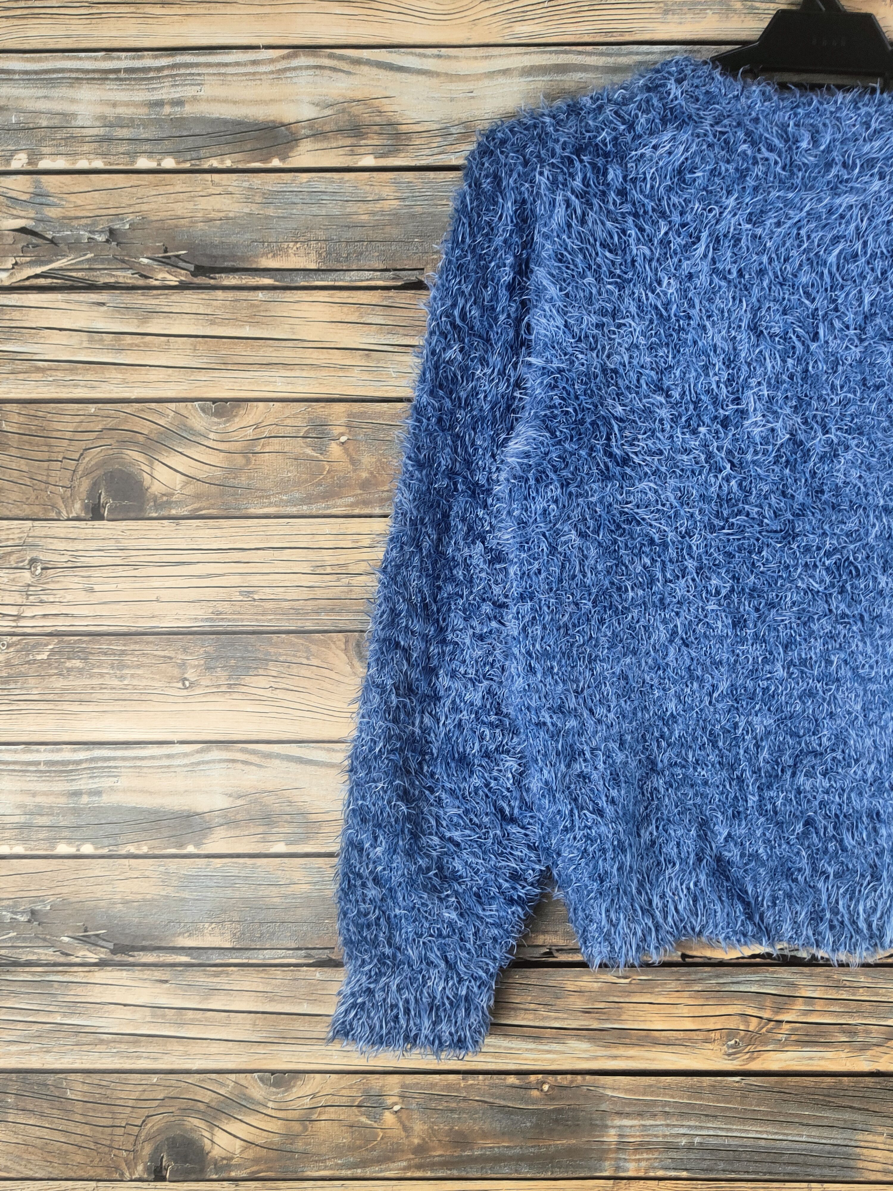 Japanese Brand DL DIRZ Blue Fur shaggy Mohair Knitwear #46-503 Size M / US 6-8 / IT 42-44 - 8 Thumbnail