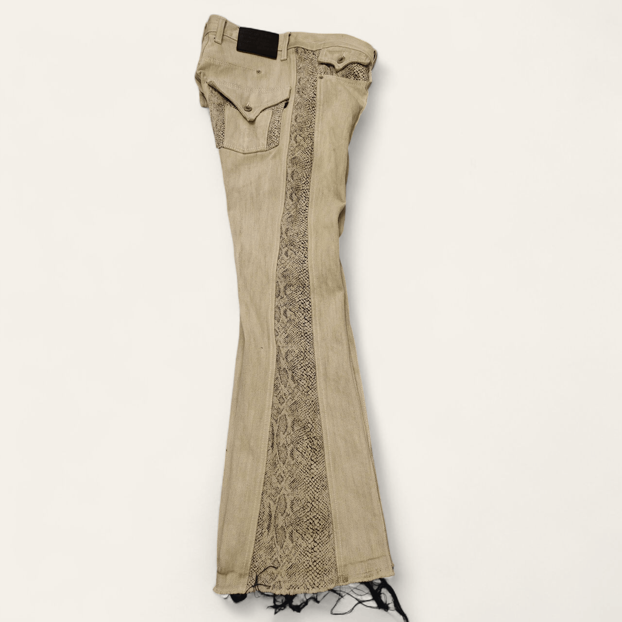 If Six Was Nine Japanese Morgan Homme Python Flared Jeans Bootcut Size US 30 / EU 46 - 17 Thumbnail