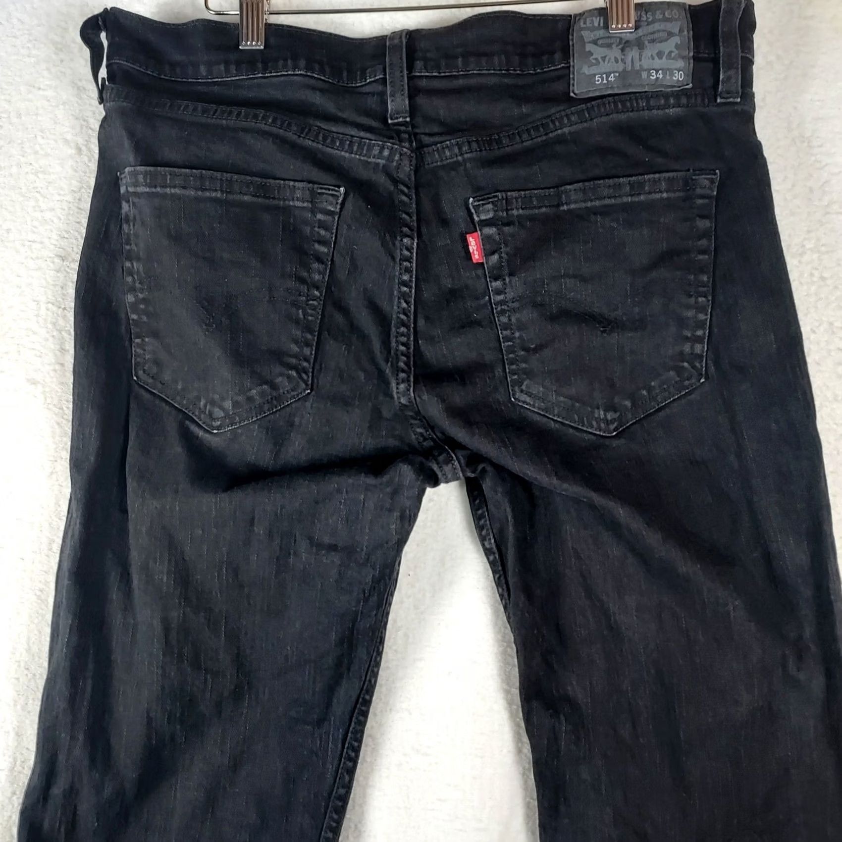 Levi's Levi’s 514 Straight Leg Jeans Black Wash Denim 30in Inseam Regular 34 Waist Men Size US 34 / EU 50 - 3 Thumbnail