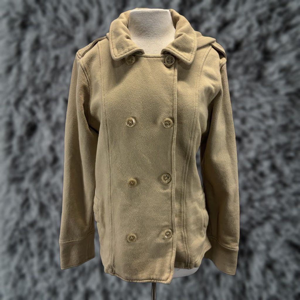 Doublet J Peterman Women M Tan Double Breasted Jacket Pea Coat Removable Hood Cotton Size M / US 6-8 / IT 42-44 - 1 Thumbnail
