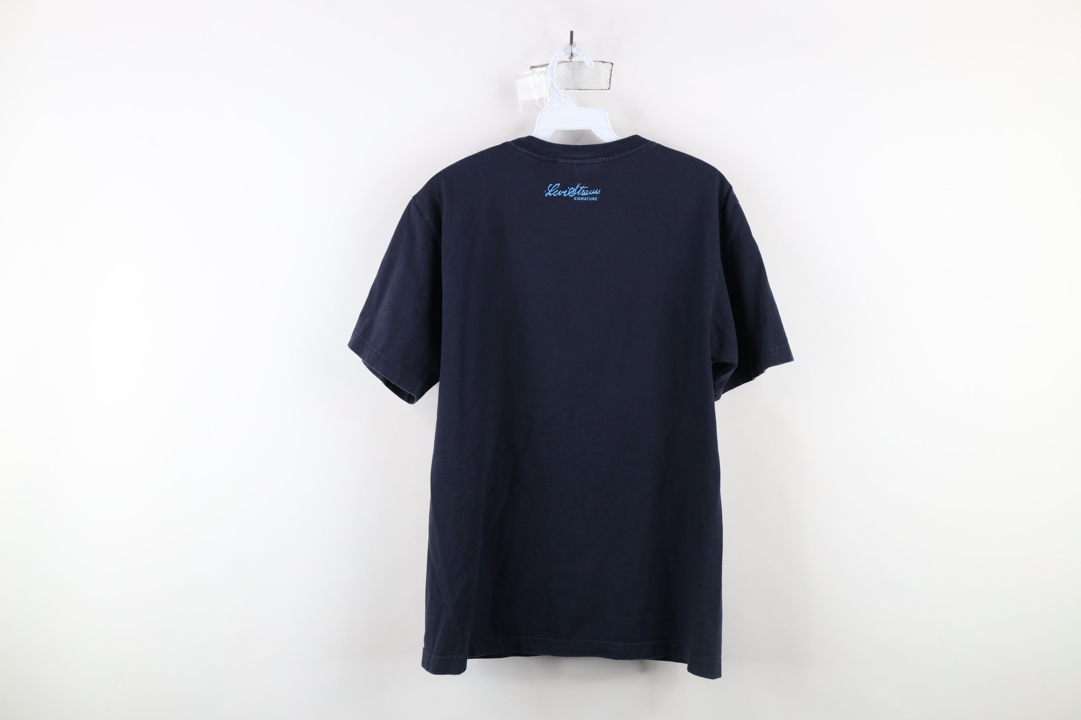 Levi's × Vintage Vintage Y2K 2003 Levis Spell Script T-Shirt Navy Blue Cotton Size US S / EU 44-46 / 1 - 8 Thumbnail