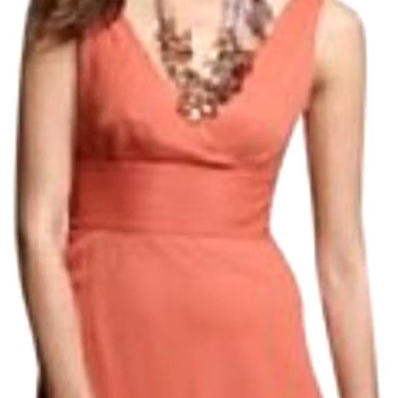 J.Crew J. Crew A Line Dress Womens Petite 8 Orange 100% Silk Sleeveless Fairy Size M / US 6-8 / IT 42-44 - 2 Thumbnail