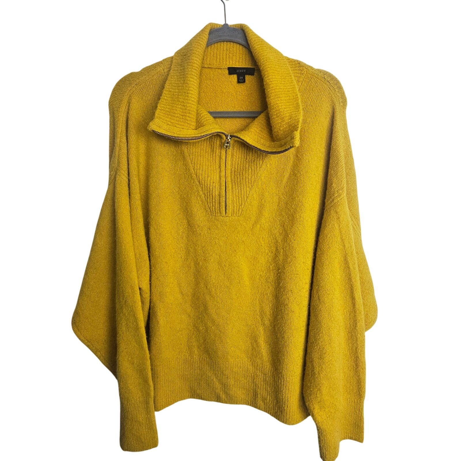 J.Crew J. Crew Womens Wool Alpaca Sweater Plus Size 2X Yellow Size XXL / US 16-18 / IT 52-54 - 1 Thumbnail