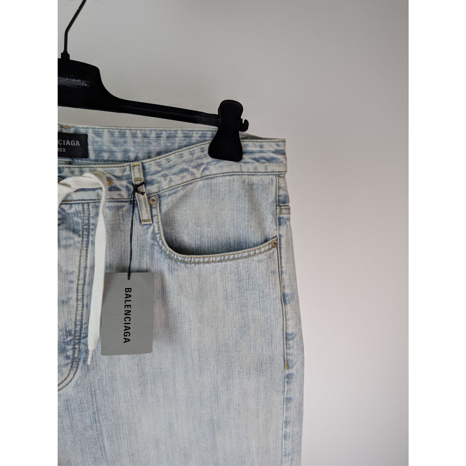 Balenciaga o1rshd1 Oversized Baggy Denim Pants in Bleached Ring Size US 32 / EU 48 - 5 Thumbnail