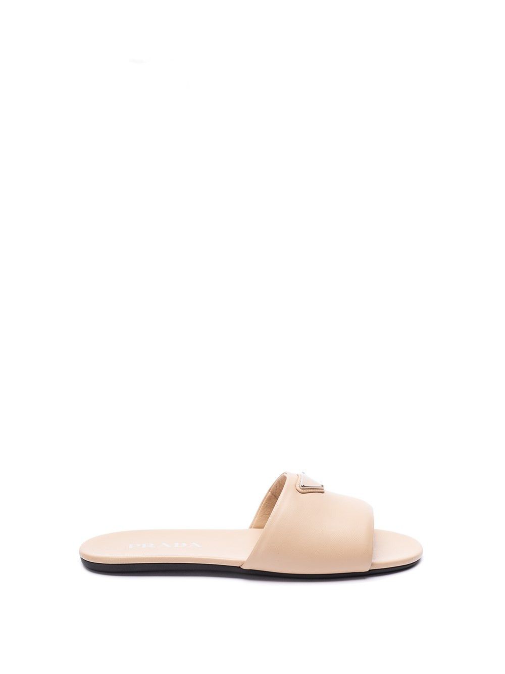 image of Prada Leather Flat Sandals Size Eu 37 For Women in Sabbia