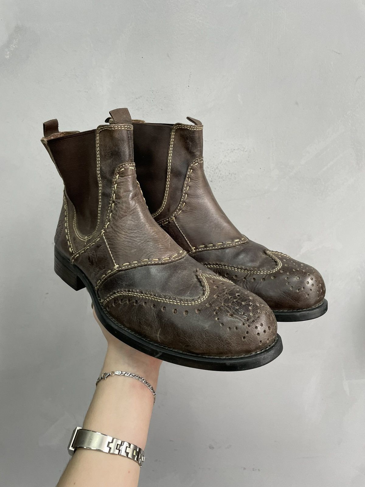 Undercover Rare brown leather platform boots hype brogue guidi style Size US 11 / EU 44 - 2 Thumbnail
