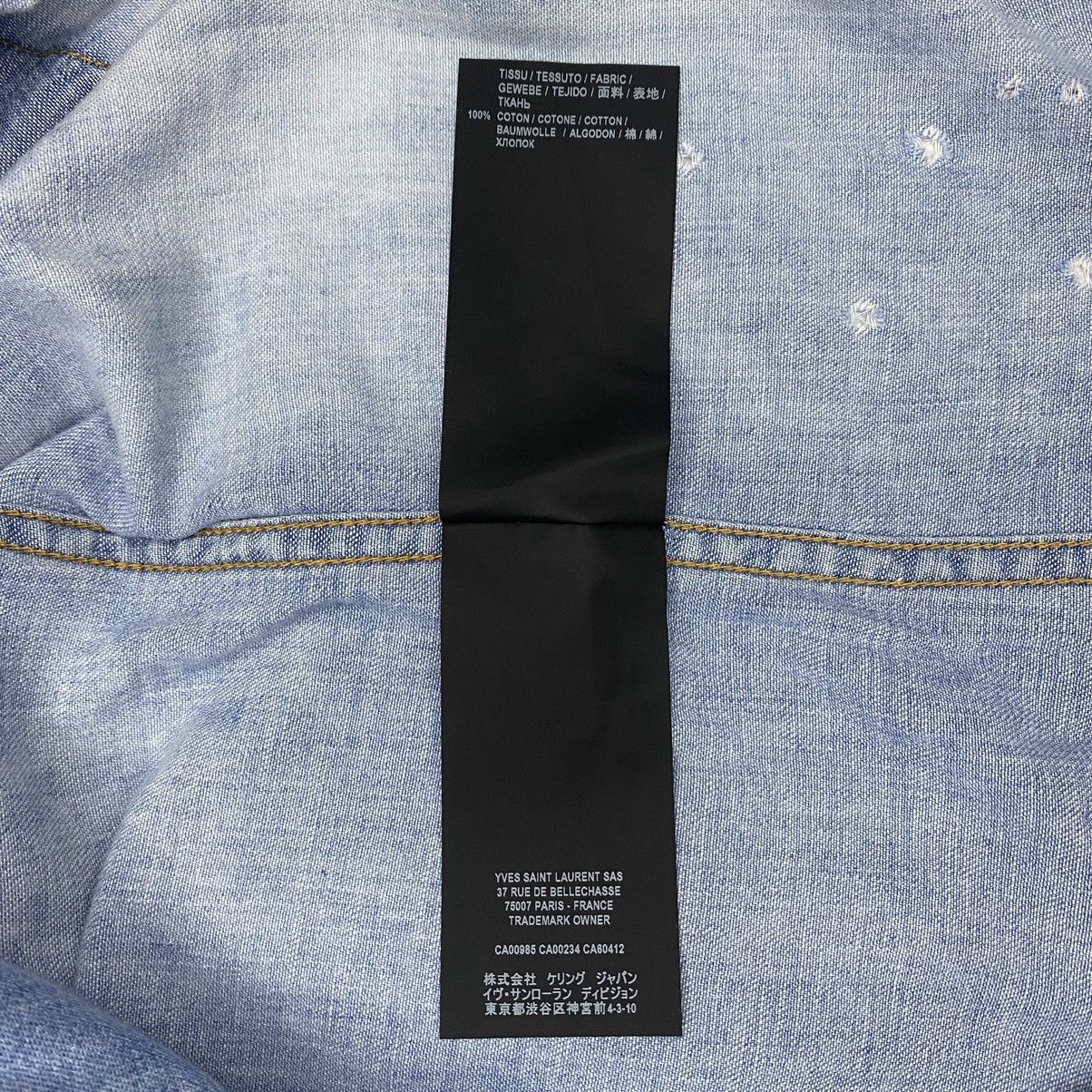 Saint Laurent Paris Saint Laurent Paris Distressed Denim Shirt Size US XS / EU 42 / 0 - 9 Thumbnail