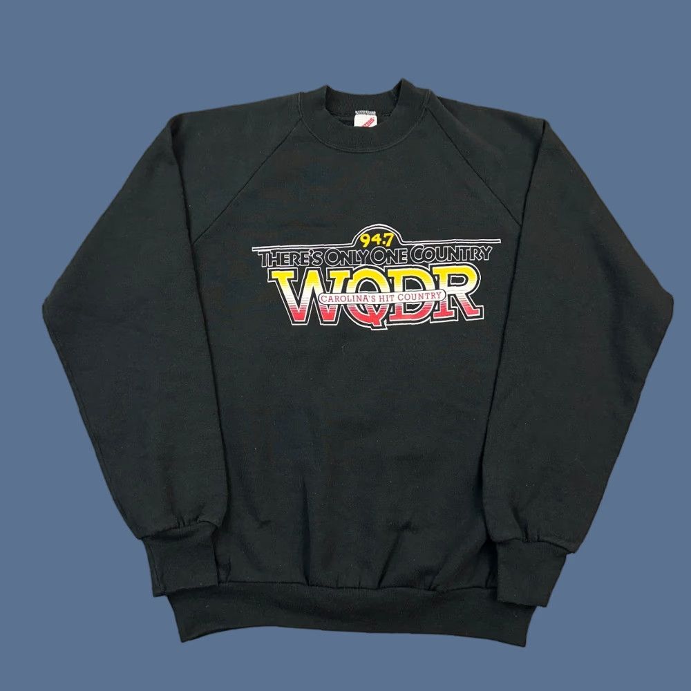 Jerzees VINTAGE Jerzees Sweatshirt Mens L Black USA Graphic Pullover Crew Neck 90s Retro Sports USA Shirt Size US L / EU 52-54 / 3 - 1 Thumbnail