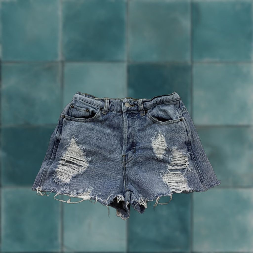 Pacsun PacSun Shorts Womens 25 Blue Distressed Cutoff Button Fly Denim Size 42" / US 20 - 1 Thumbnail