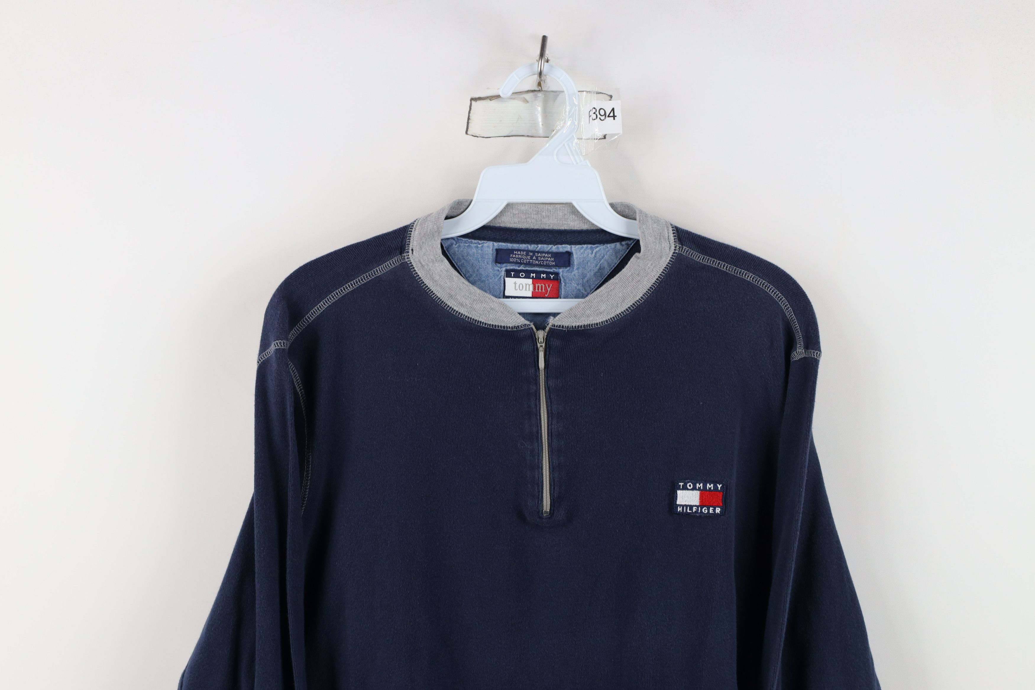 Tommy Hilfiger Vintage 90s Tommy Hilfiger Ribbed Knit Half Zip T-Shirt Size M / US 6-8 / IT 42-44 - 2 Thumbnail