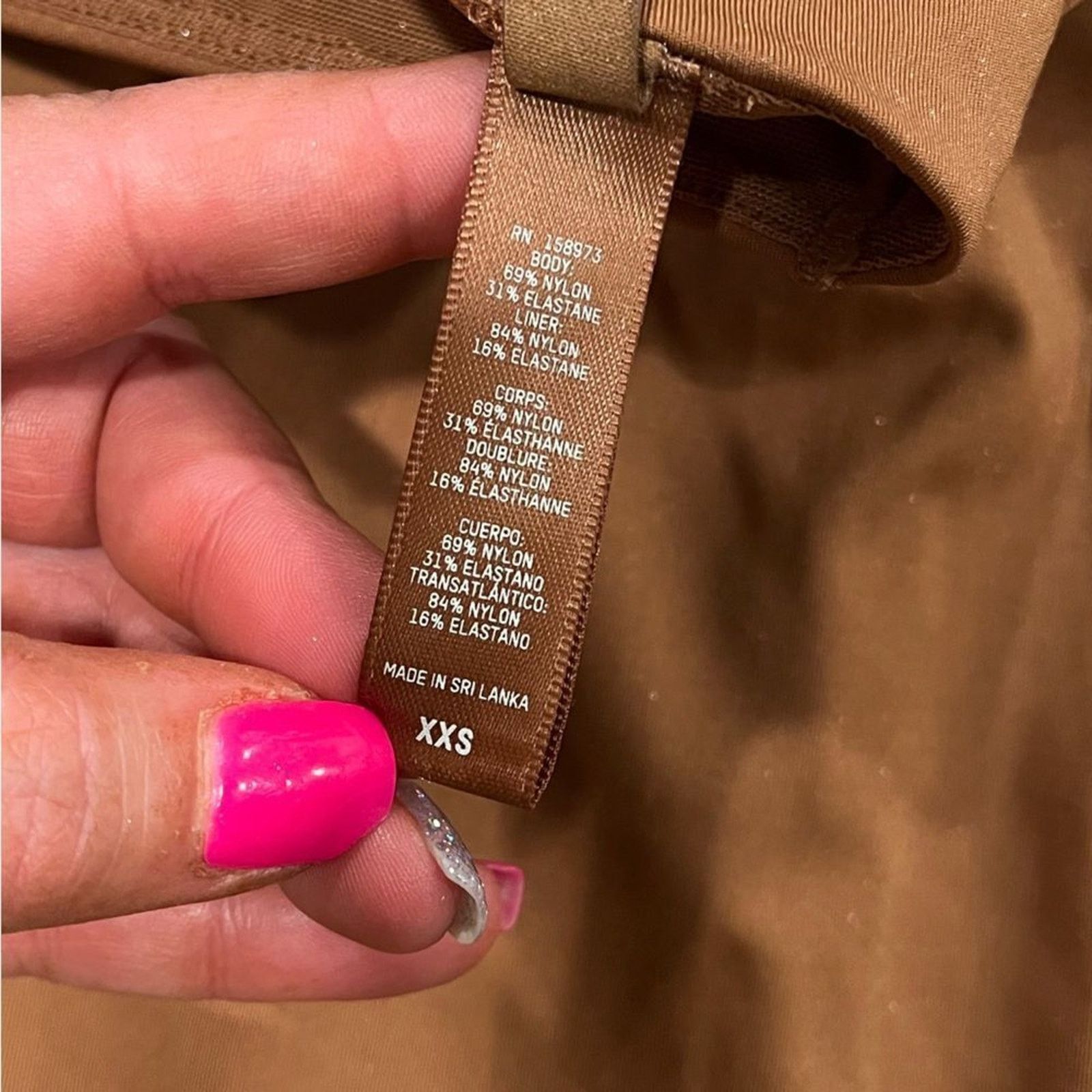 SKIMS NWT Skims Long Sleeve Mid Thigh Onesie Bodysuit Caramel XXS Size 24" / US 00 / IT 34 - 4 Thumbnail