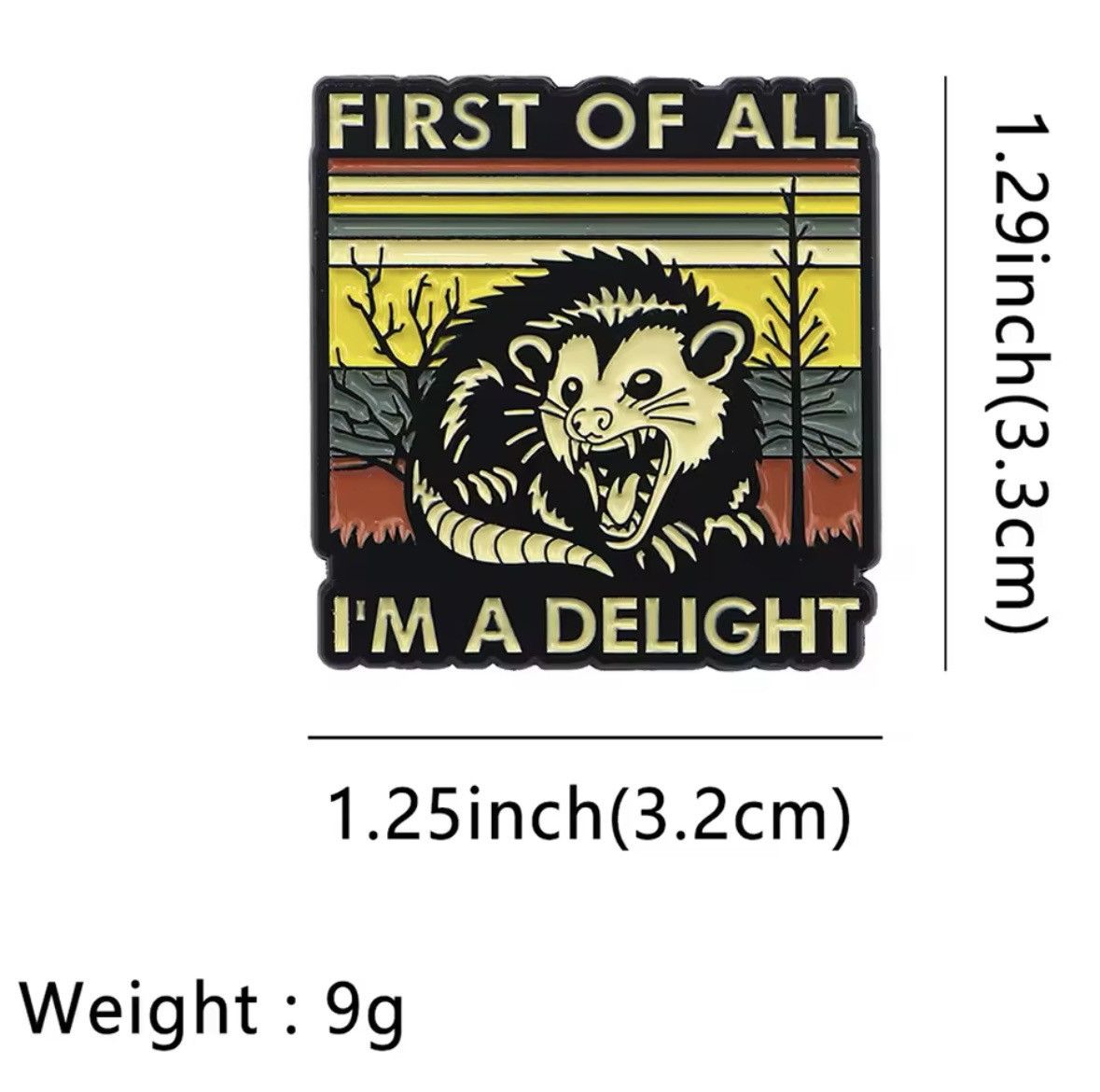 Designer I’m delight opossum enamal pin Size ONE SIZE - 6 Thumbnail