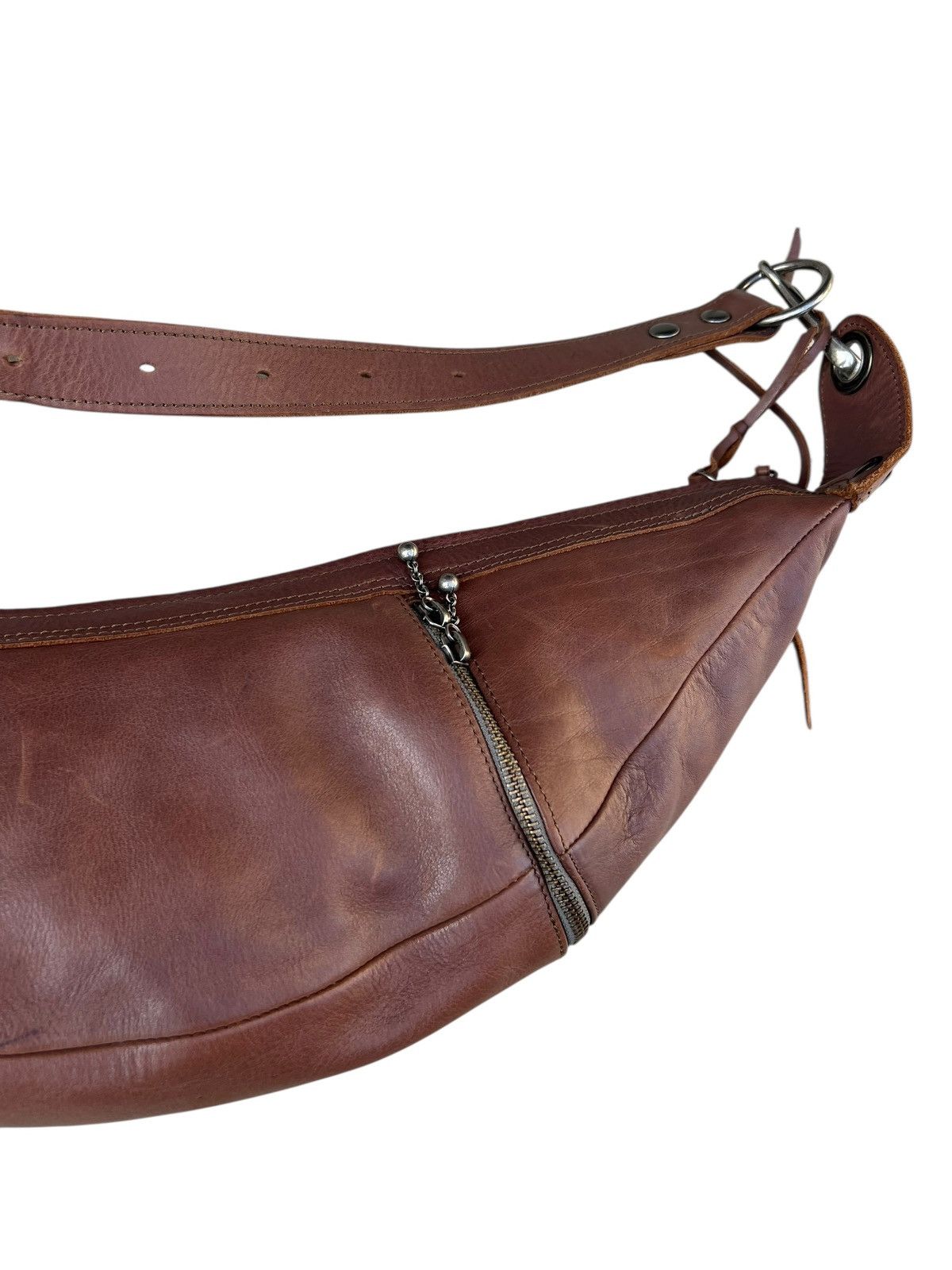 Alfredo Bannister × Leather Alfredo Bannister Patina Leather Multi Pocket Banana Bag Size ONE SIZE - 7 Thumbnail