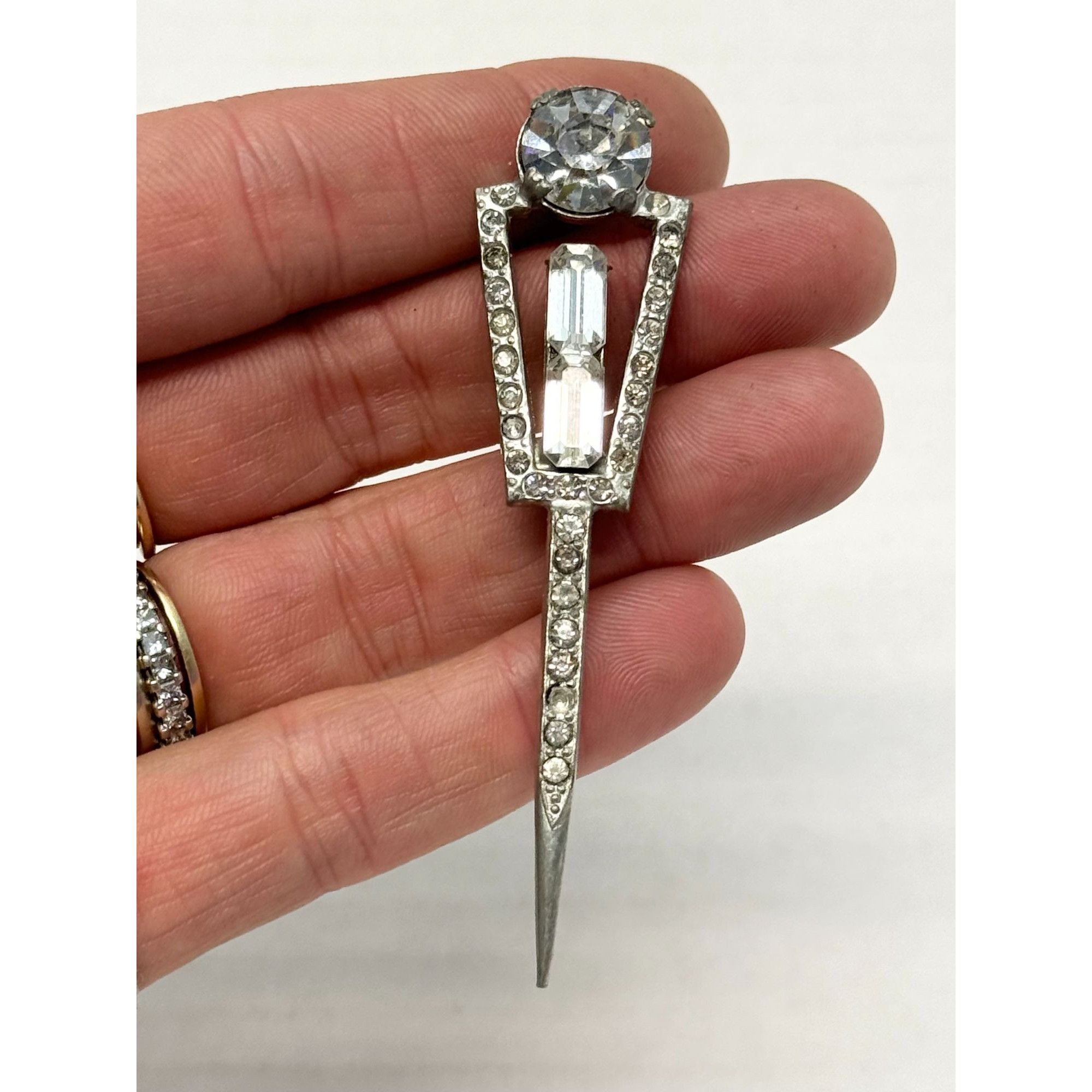 Vintage Vintage art deco estate rhinestone pin Size ONE SIZE - 5 Thumbnail