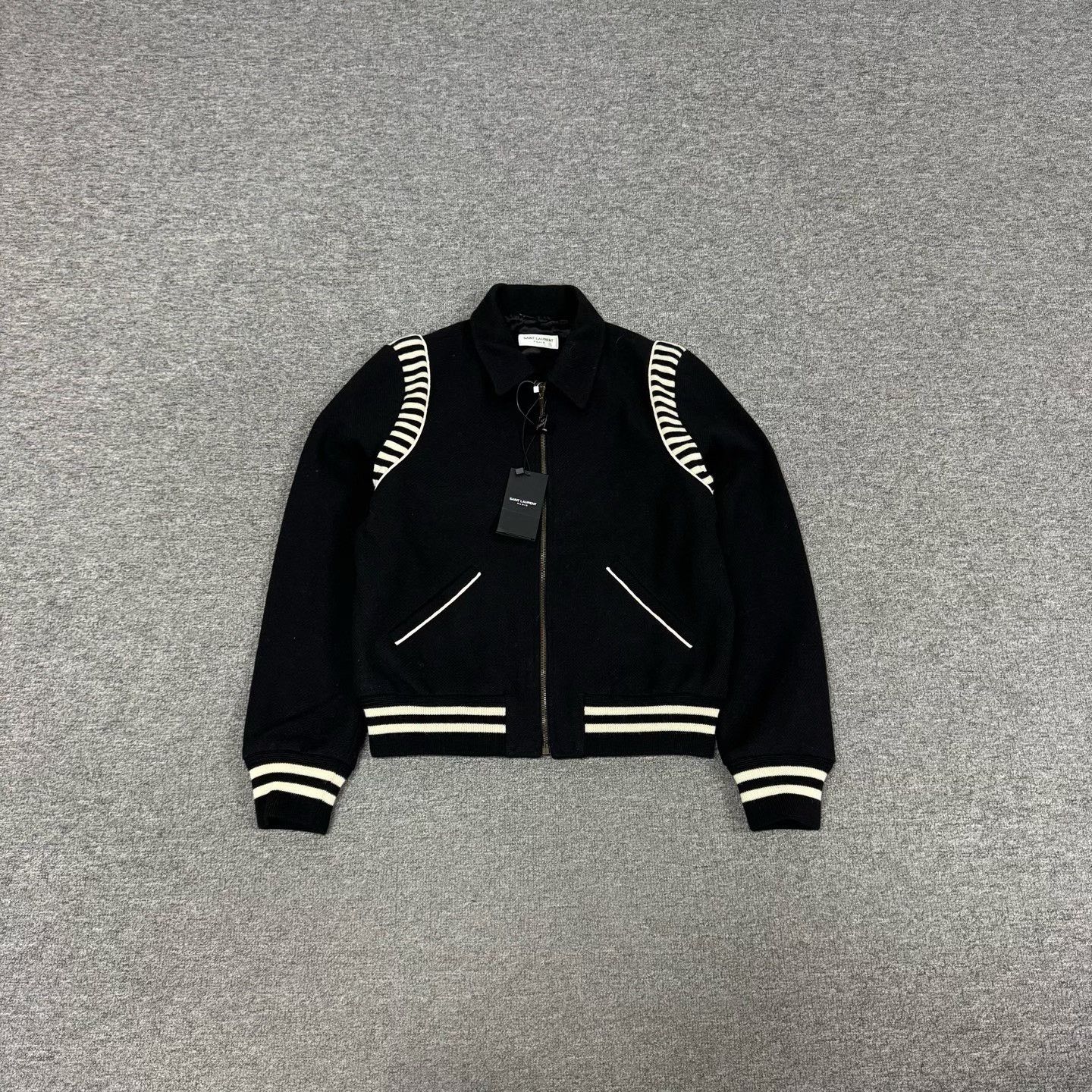 Saint Laurent Paris Saint Laurent YSL Black Baseball Jacket Size US S / EU 44-46 / 1 - 1 Thumbnail