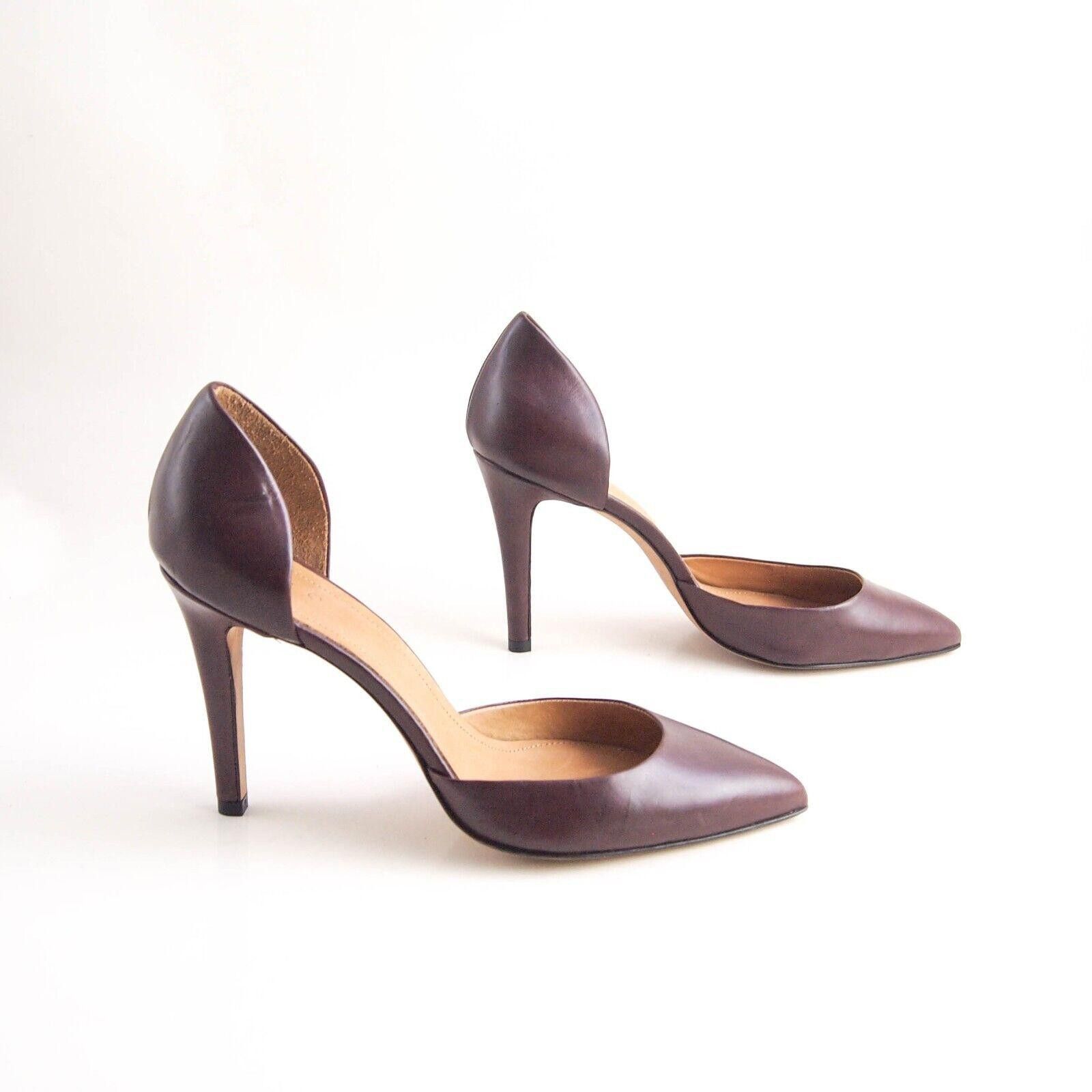Iro IRO D'Orsay Pumps Pointed Toe Burgundy Leather US 10 EU 40 Size US 10 / IT 40 - 5 Thumbnail