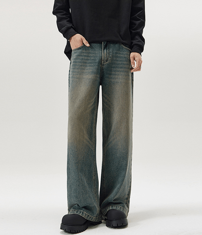 Japanese Brand × Jean Men's loose straight retro washed jeans Size US 32 / EU 48 - 1 Thumbnail
