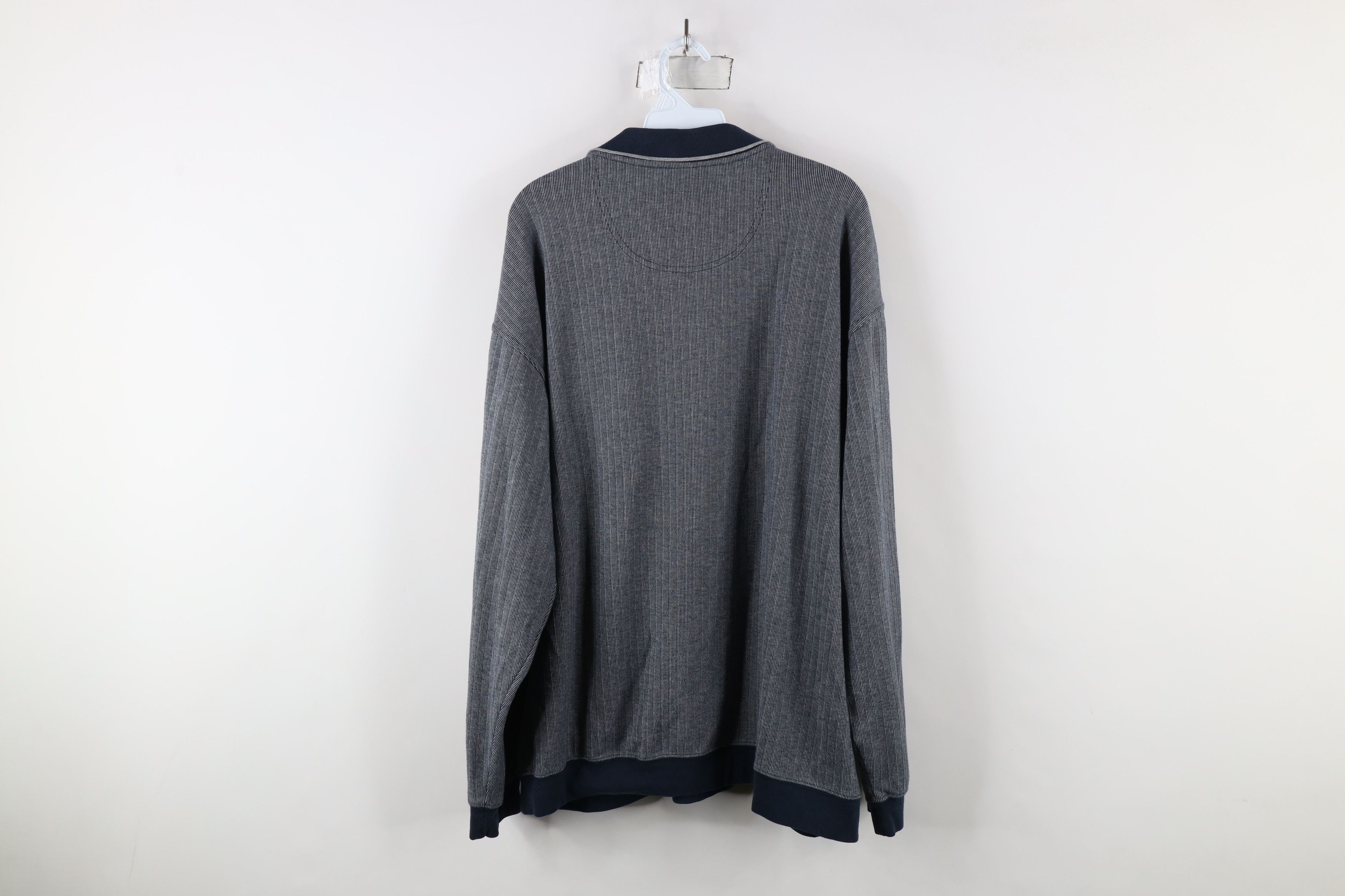 Vintage Vintage 90s Streetwear Ribbed Knit Pullover Polo Shirt Size US XXL / EU 58 / 5 - 9 Thumbnail