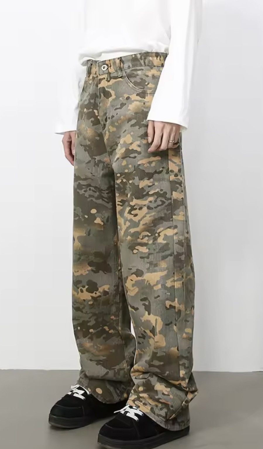 Japanese Brand Camo Denim Pants - Wide Leg Tactical Streetwear Trousers Size US 33 - 5 Thumbnail