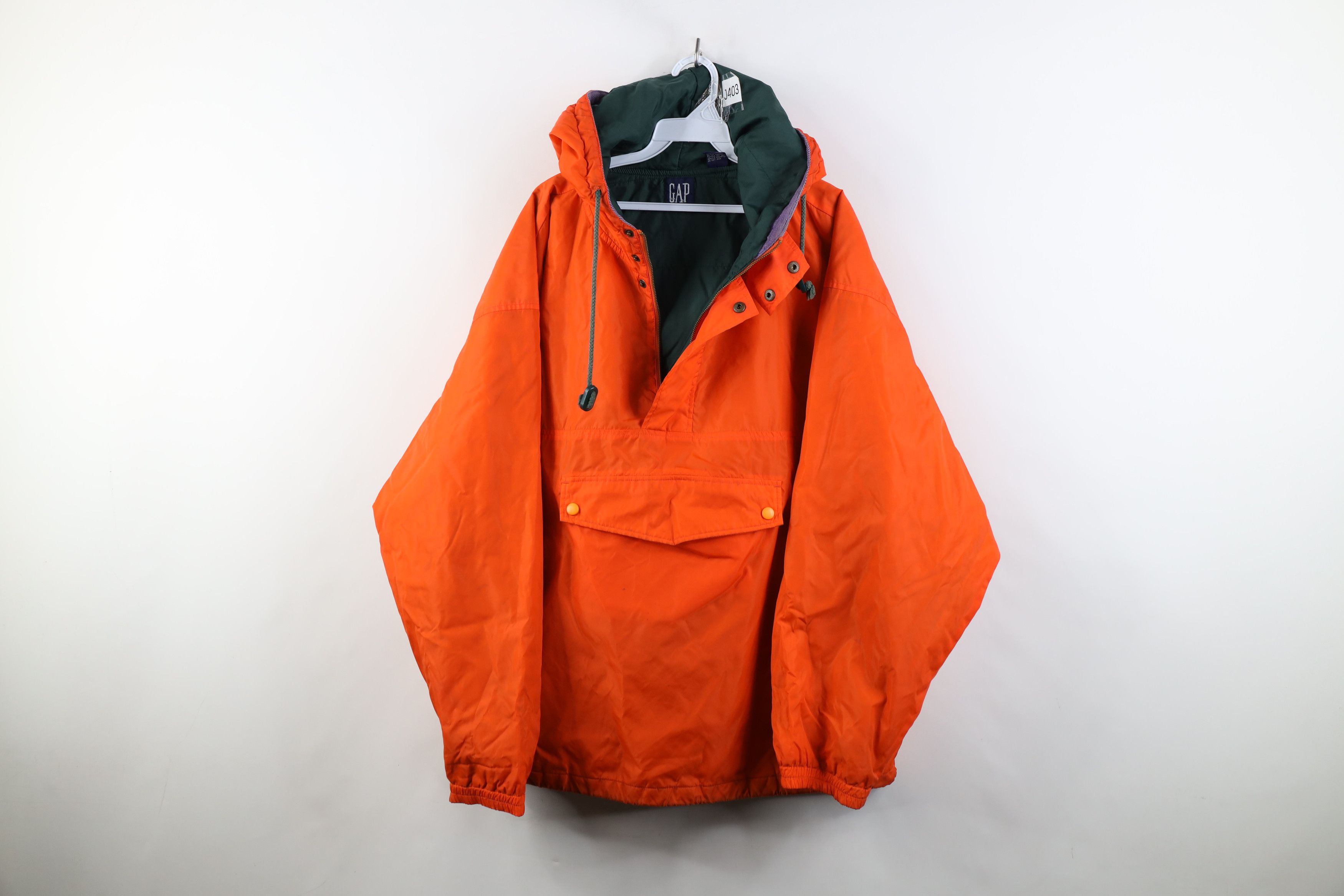 Gap Vintage 90s Gap Hooded Anorak Windbreaker Jacket Orange Size US XL / EU 56 / 4 - 1 Thumbnail