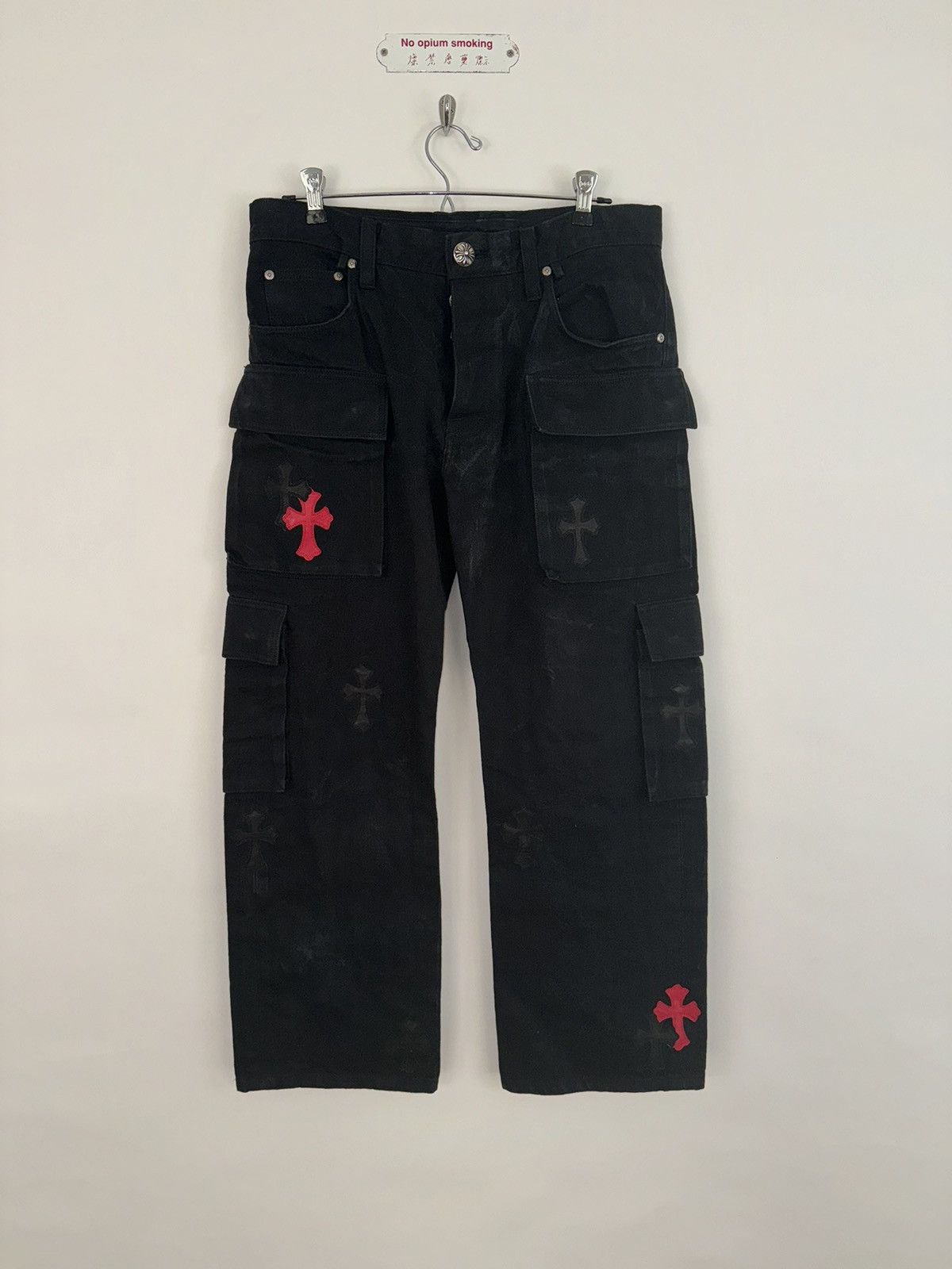 Chrome Hearts 🚭1/1 Vintage VIP Custom🚭 20 Silver Cargo Black Red Cross Size US 33 - 1 Thumbnail