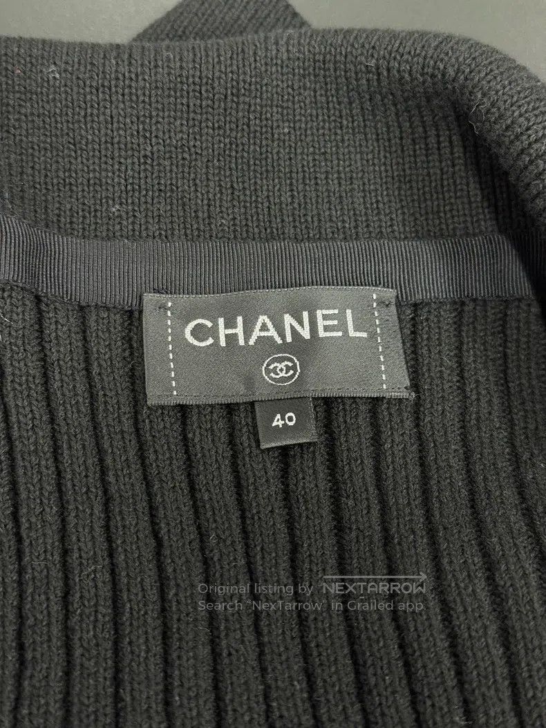 Chanel Chanel Black gold buckle knitted cardigan coat Size S / US 4 / IT 40 - 3 Thumbnail