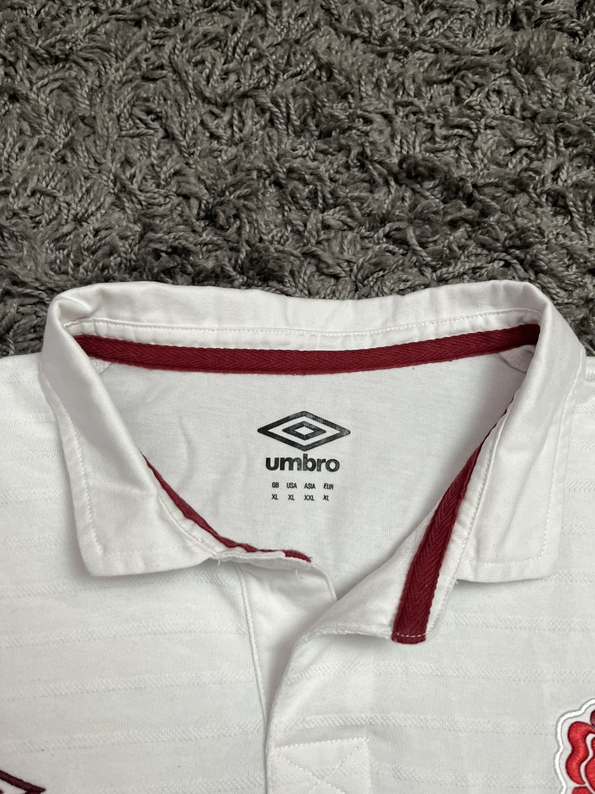 Umbro Vintage Style Umbro England Rugby Polo Shirt White O2 Size US XL / EU 56 / 4 - 4 Thumbnail