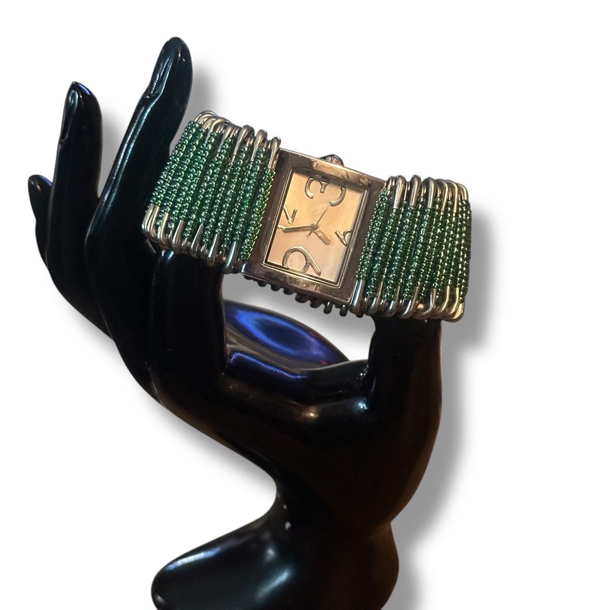 Other Green beaded safety pin stretch band watch Size ONE SIZE - 2 Thumbnail