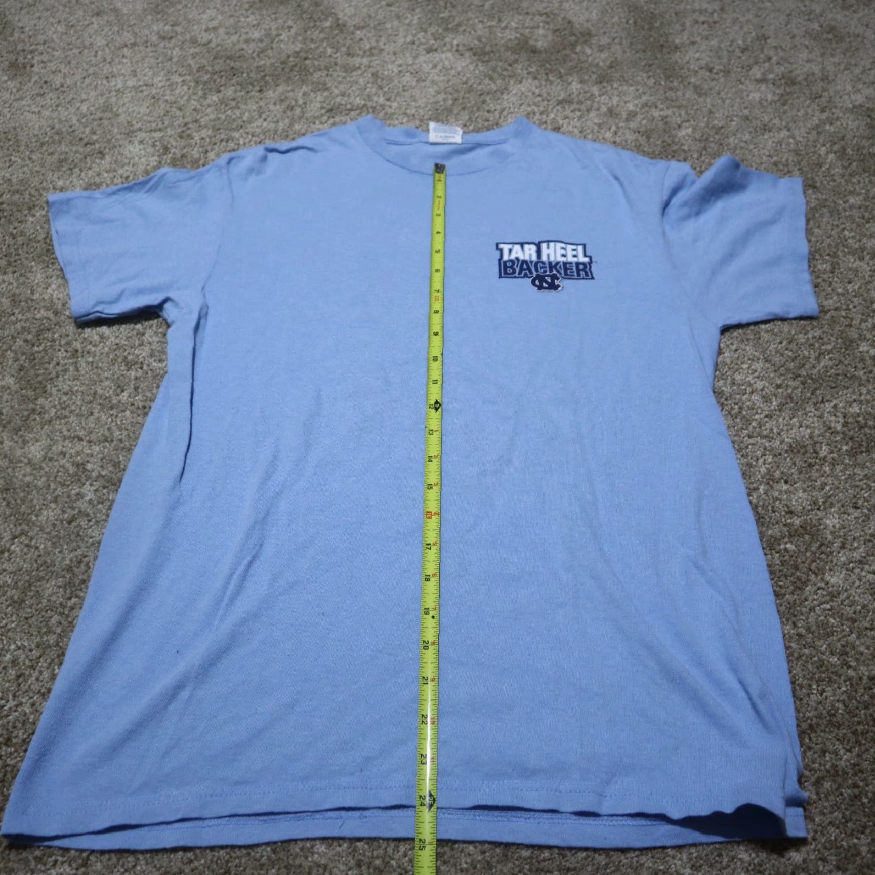 Delta NCAA "Friends Don't Let Friends Wear Red..." Tar Heel Backer Blue T Shirt Medium Mens Size US M / EU 48-50 / 2 - 4 Thumbnail