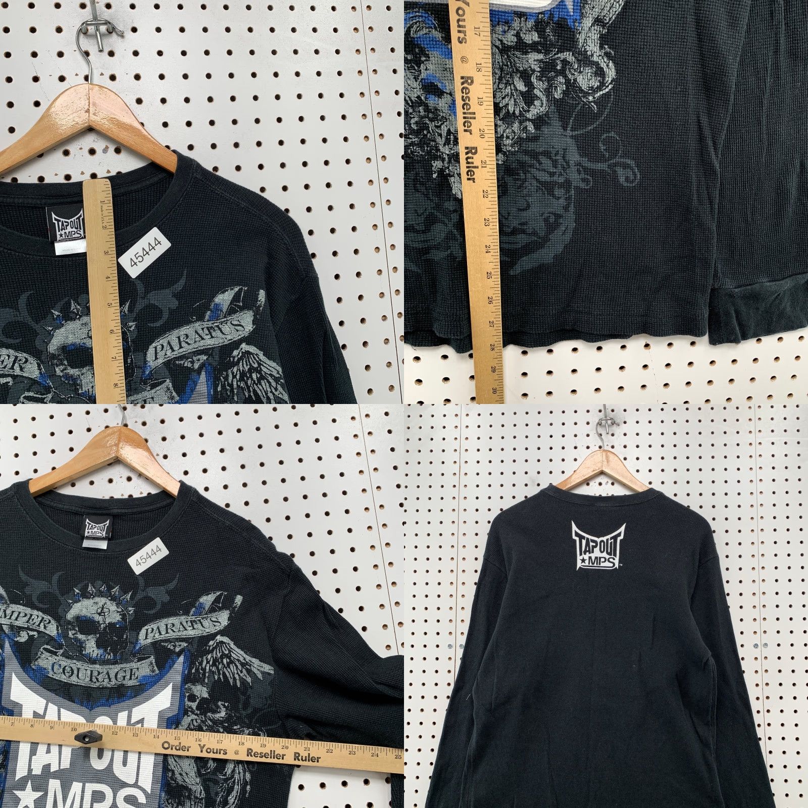 Tapout VINTAGE Tapout MPS Thermal Shirt Mens XL Black Skull Goth Long Sleeve Size US XL / EU 56 / 4 - 8 Thumbnail