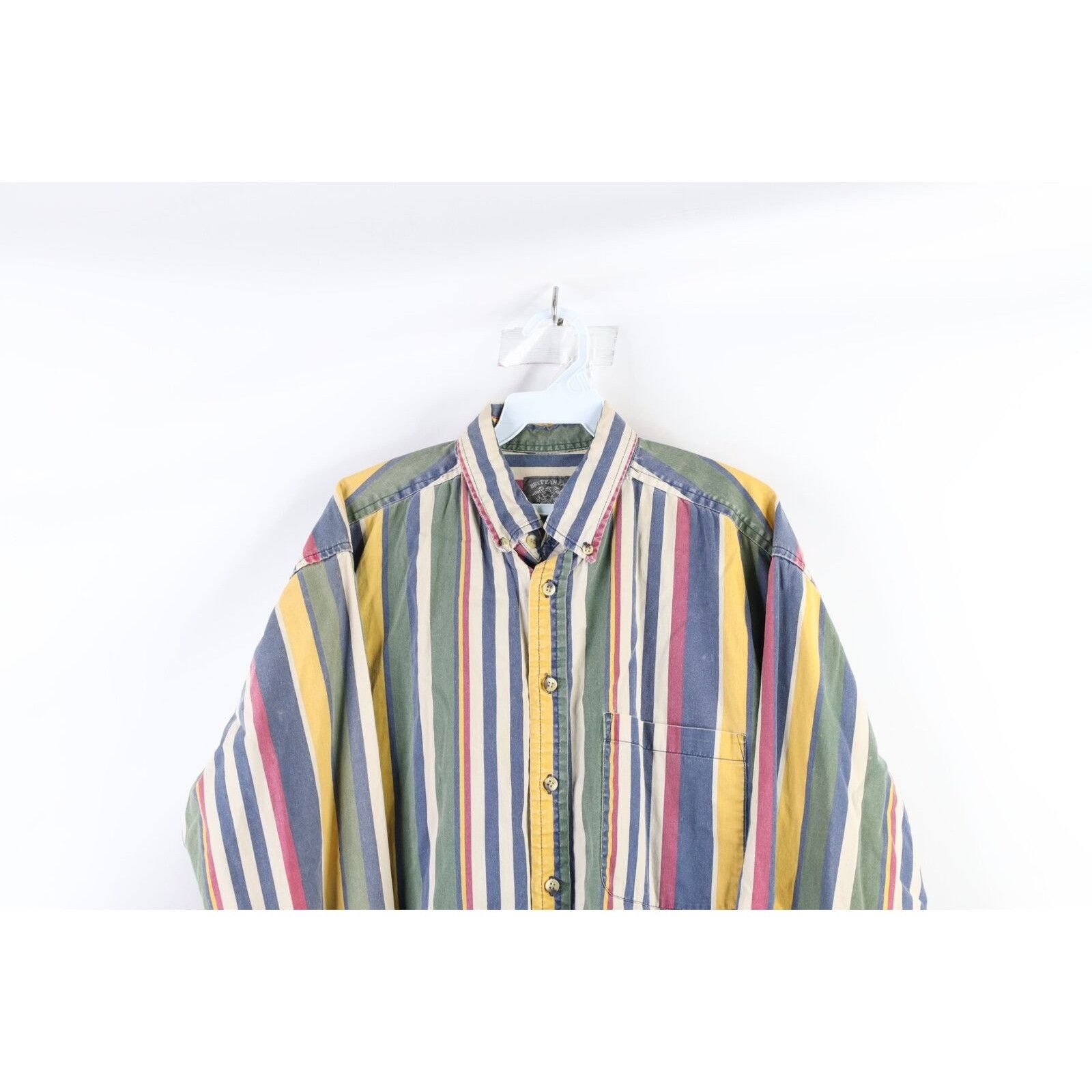 Vintage Vintage 90s Streetwear aded Rainbow Striped Button Shirt Size US M / EU 48-50 / 2 - 2 Thumbnail
