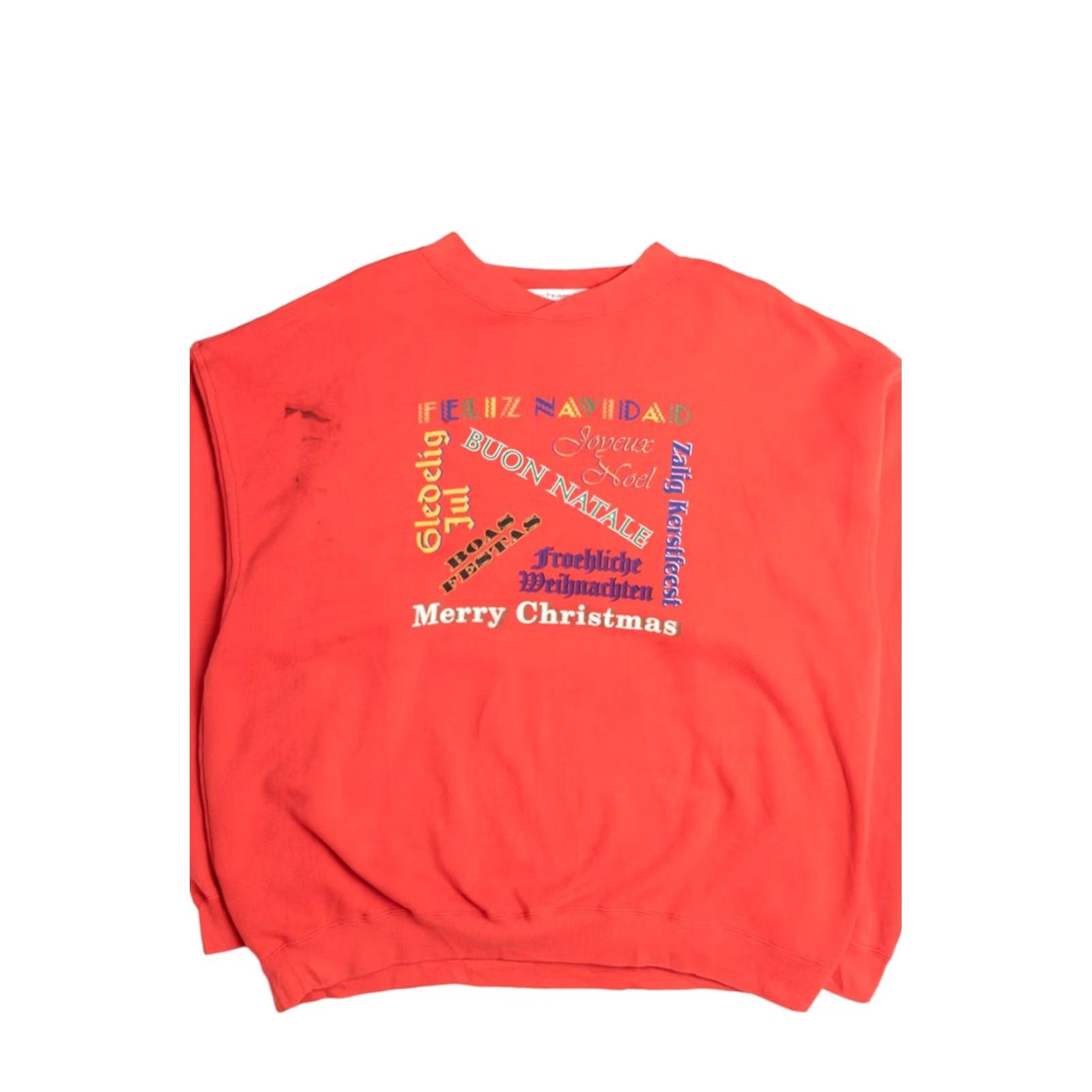 Vintage VINTAGE Red Ugly Christmas Sweatshirt 59066 Adults XL Red Polyester / Cotton GS Sport Christmas Mens Womens Girls Boys Size XL / US 12-14 / IT 48-50 - 2 Thumbnail