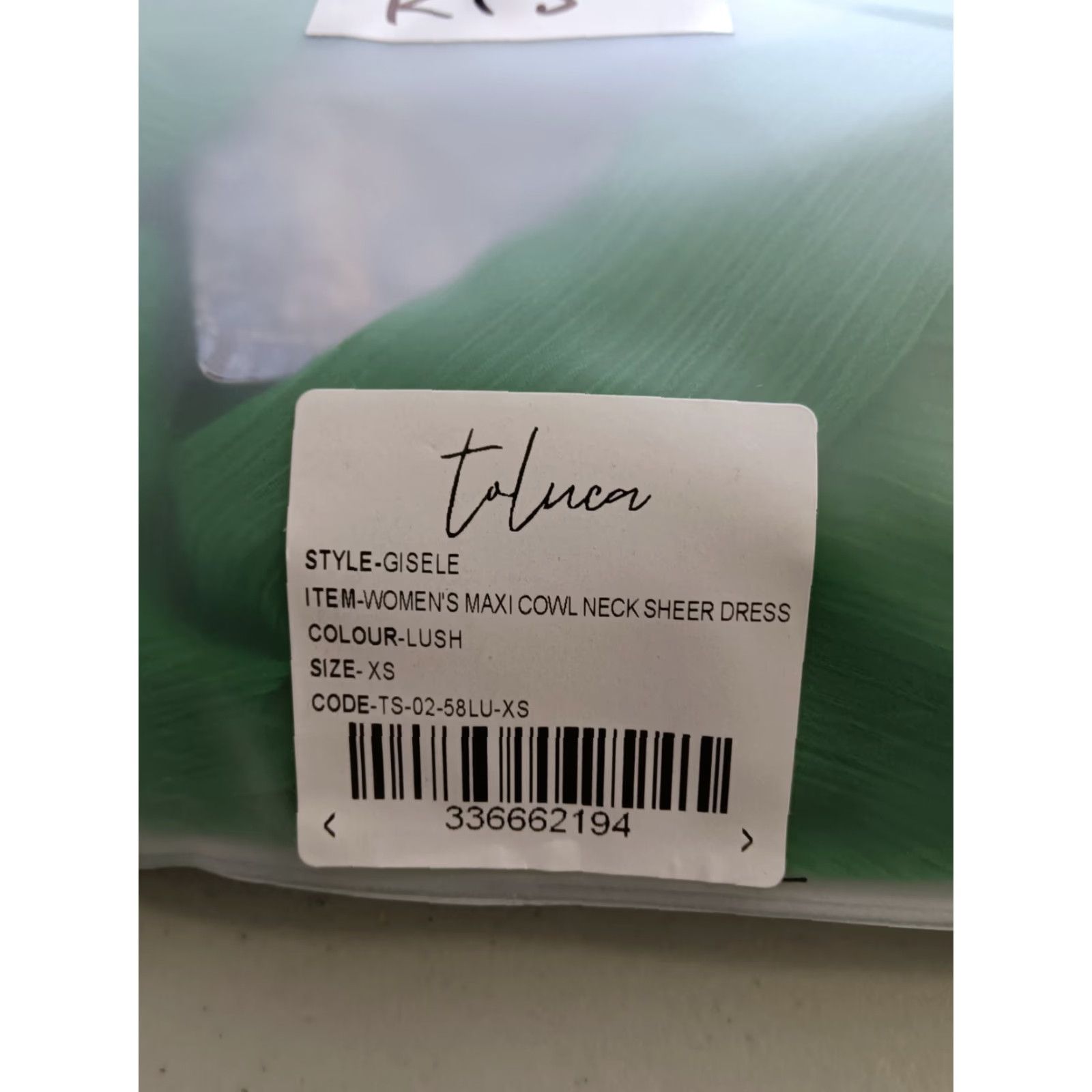 Vintage Toluca Swim Green Maxi Cover Up XS Cowl Neck Sheer Dress Women Beach Casual Size XS / US 0-2 / IT 36-38 - 6 Thumbnail