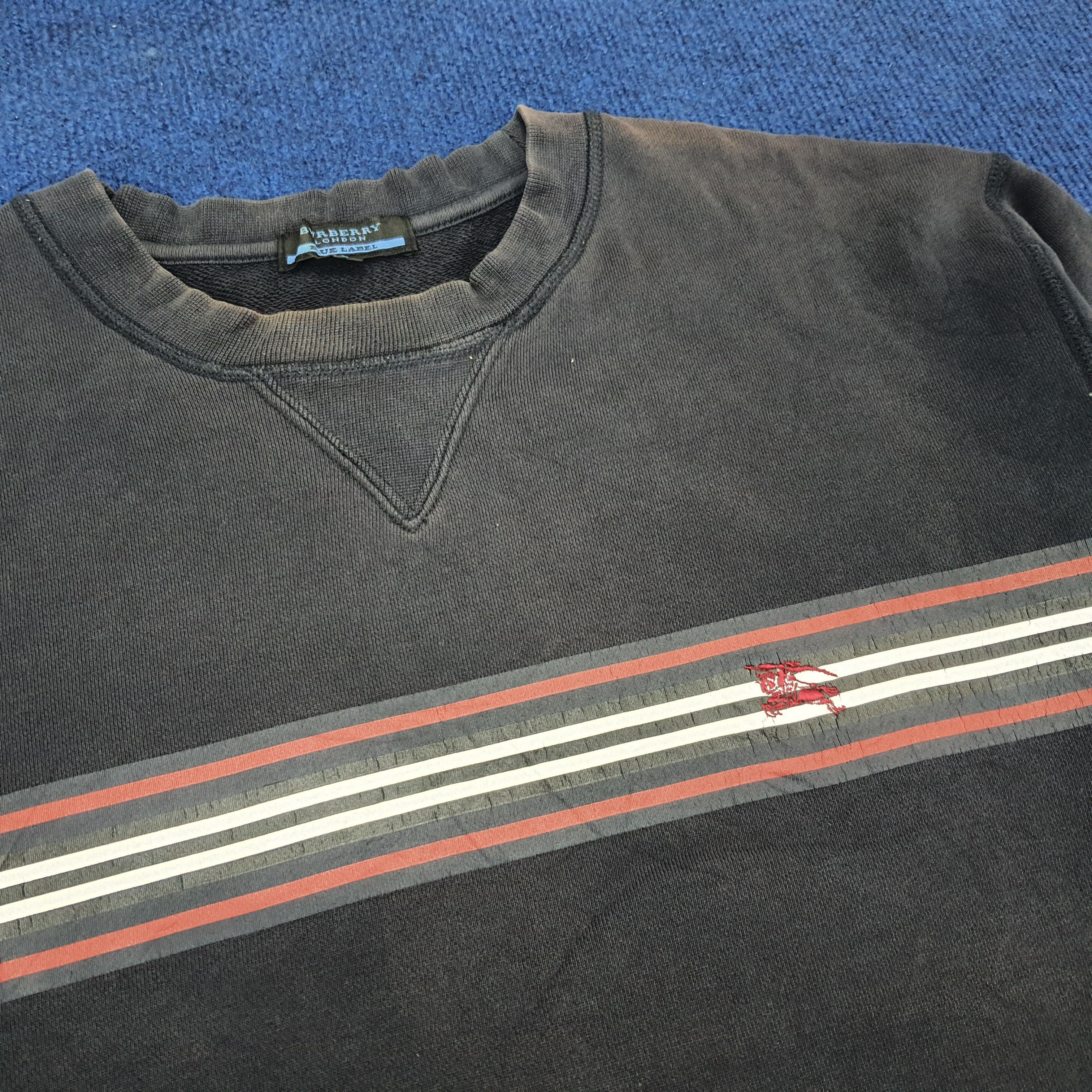 Burberry Vintage Burberry London Blue Label Striped Sweatshirt Size US M / EU 48-50 / 2 - 2 Thumbnail