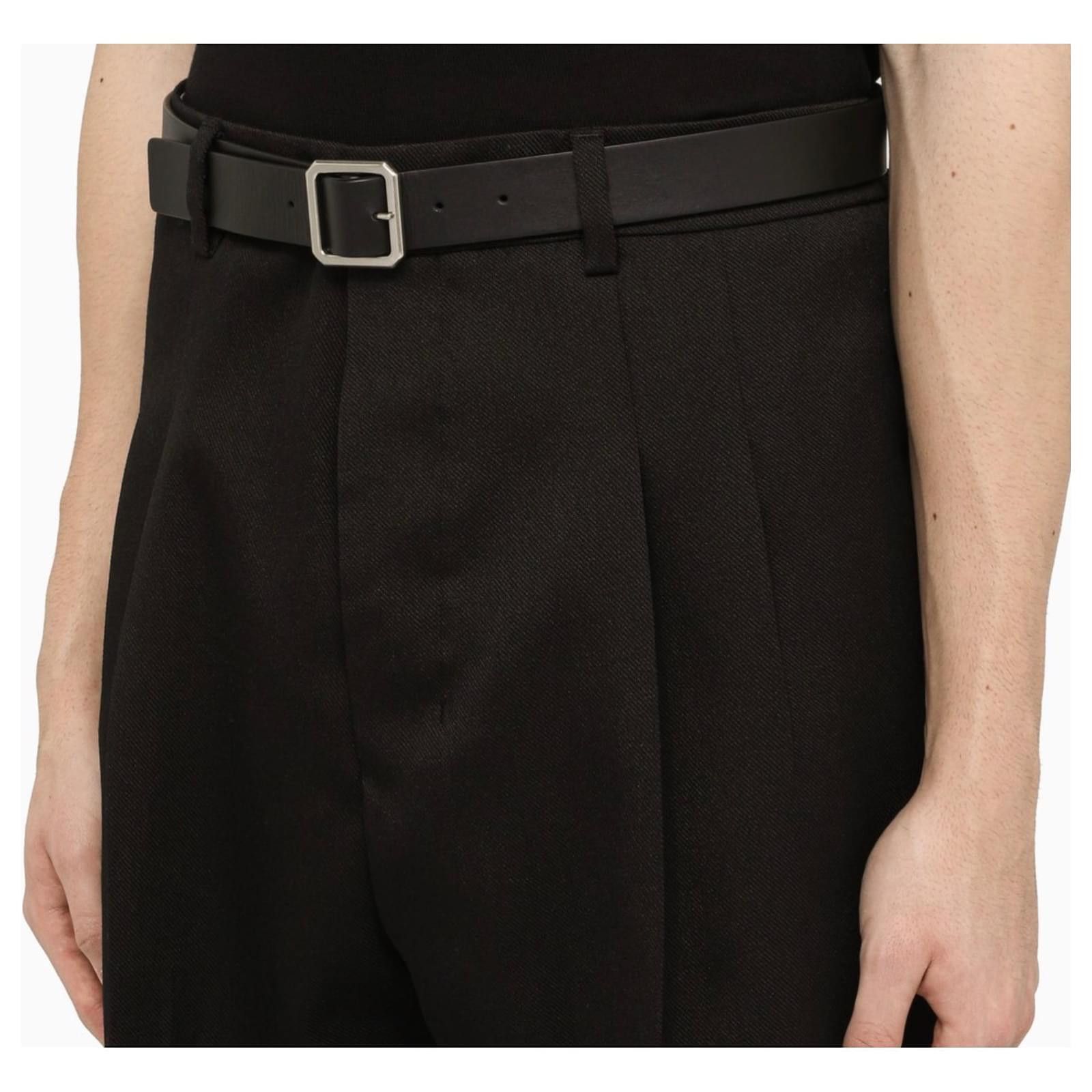 Bottega Veneta o1bcso1str0824 Size : 85 / Belt in Black/Green Size 32 - 4 Thumbnail