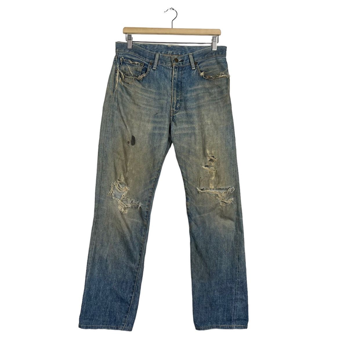 Levi's × Levi's Vintage Clothing 🔥 VINTAGE LEVIS BIG E REDLINE DISTRESSED DENIM Size US 32 / EU 48 - 2 Thumbnail