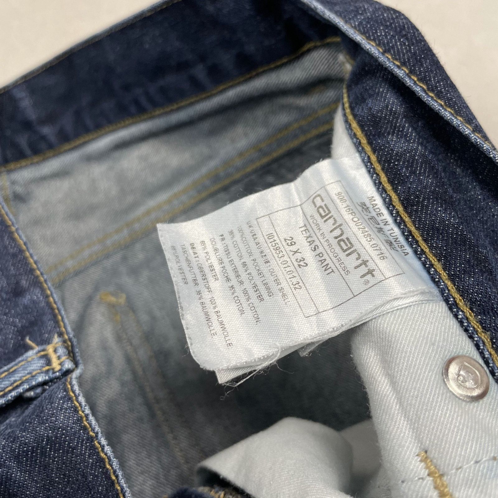 Carhartt × Vintage Carhartt Men's Navy Cotton Denim Straight Texas Pants 29x32 Size US 29 - 8 Thumbnail