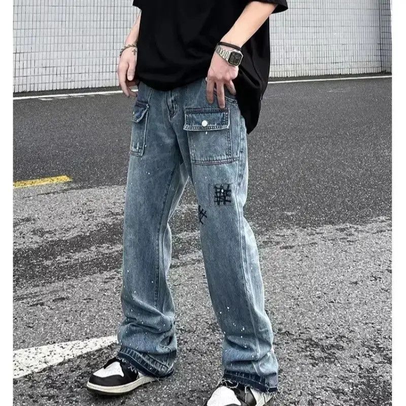 Japanese Brand Retro hip-hop straight zipper jeans Size US 32 / EU 48 - 1 Thumbnail