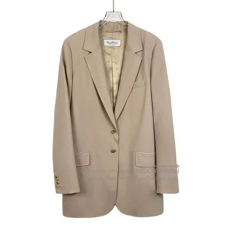 Max Mara MaxMara Beige Wool Women's Jacket . Size L / US 10 / IT 46 - 1 Thumbnail
